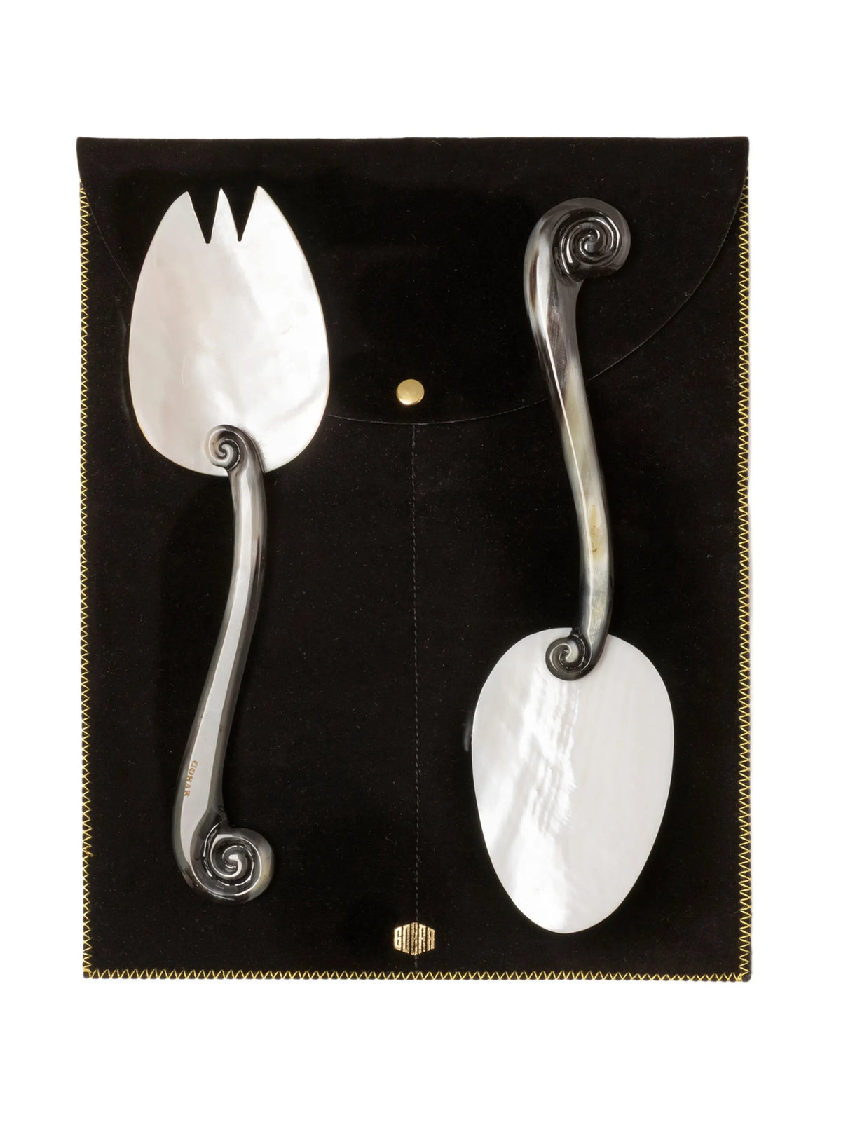 mother-of-pearl salad servers