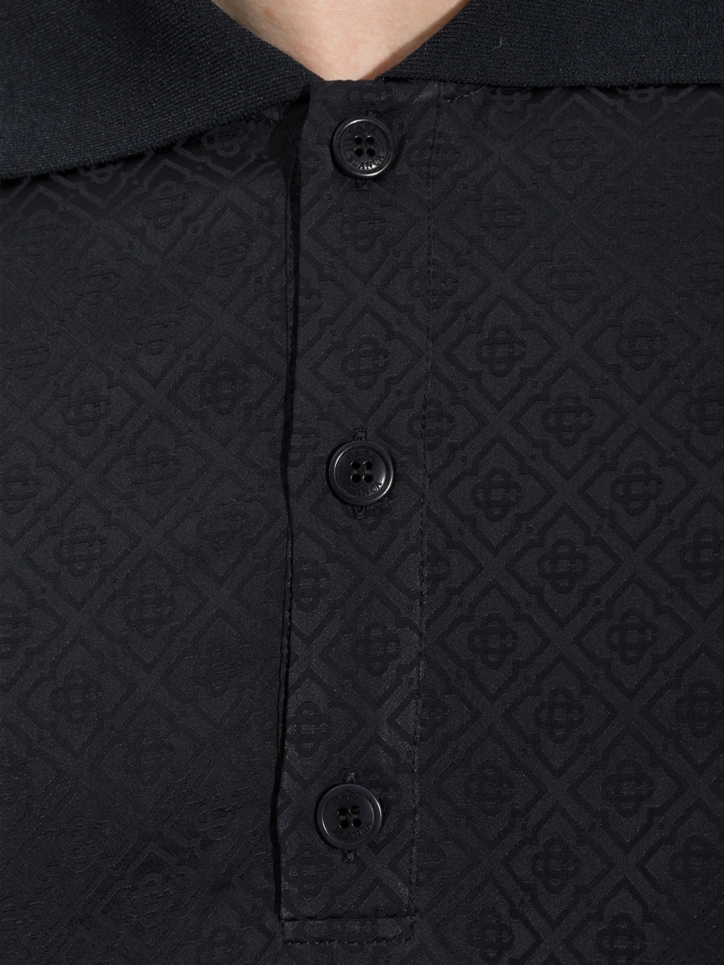 dark navy knit collar short sleeve polo shirt