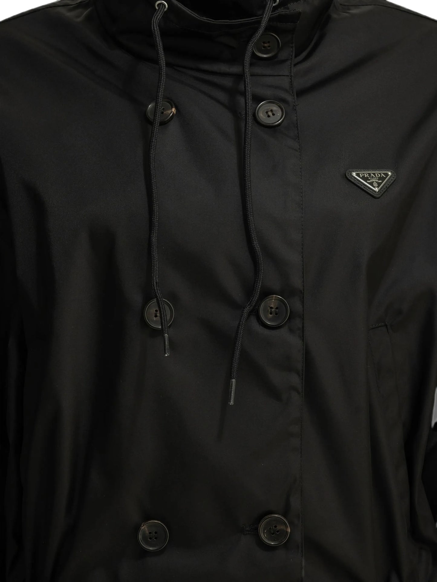 double-breasted drawstring coat