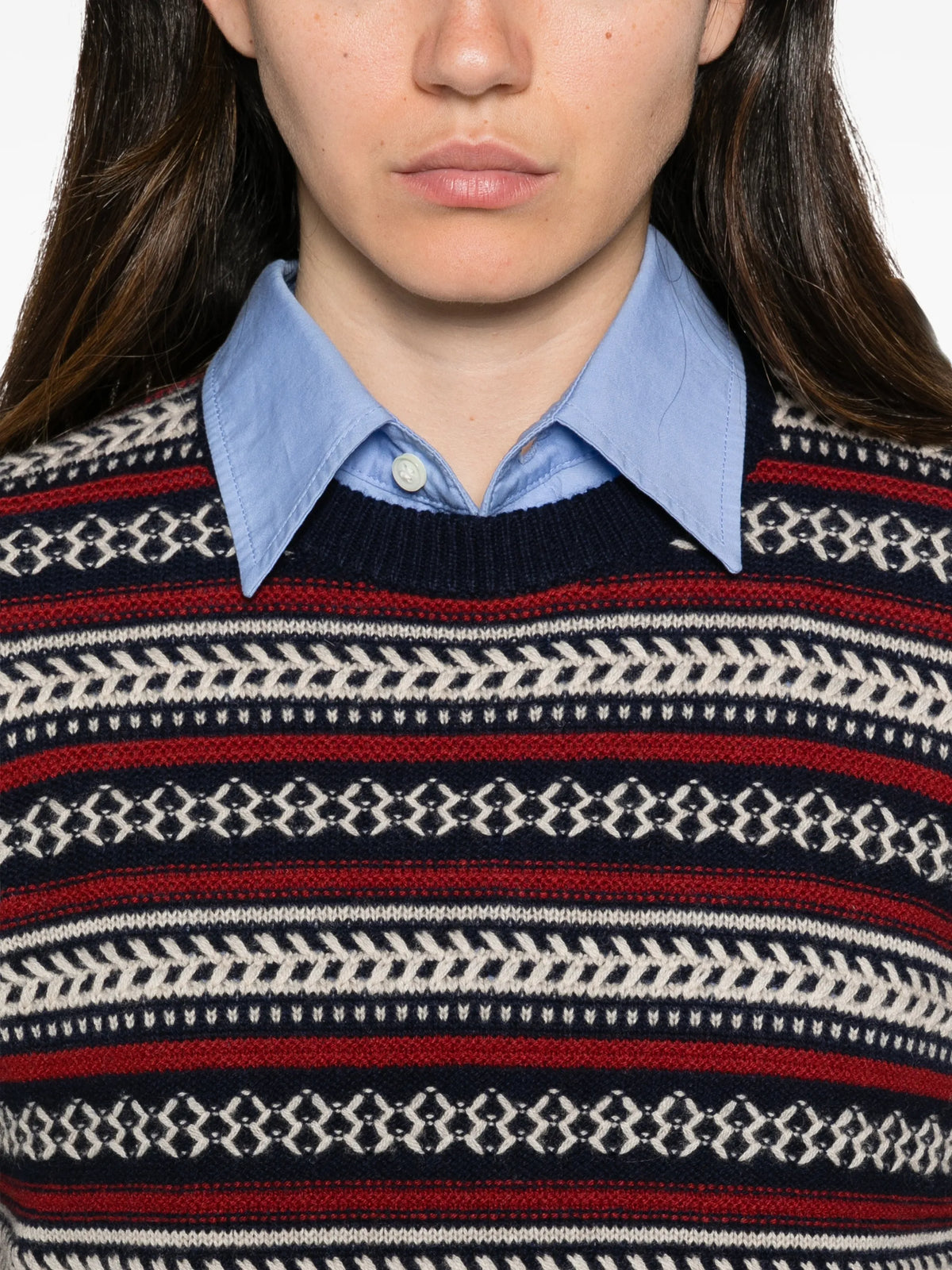Western stripe-knit sweater