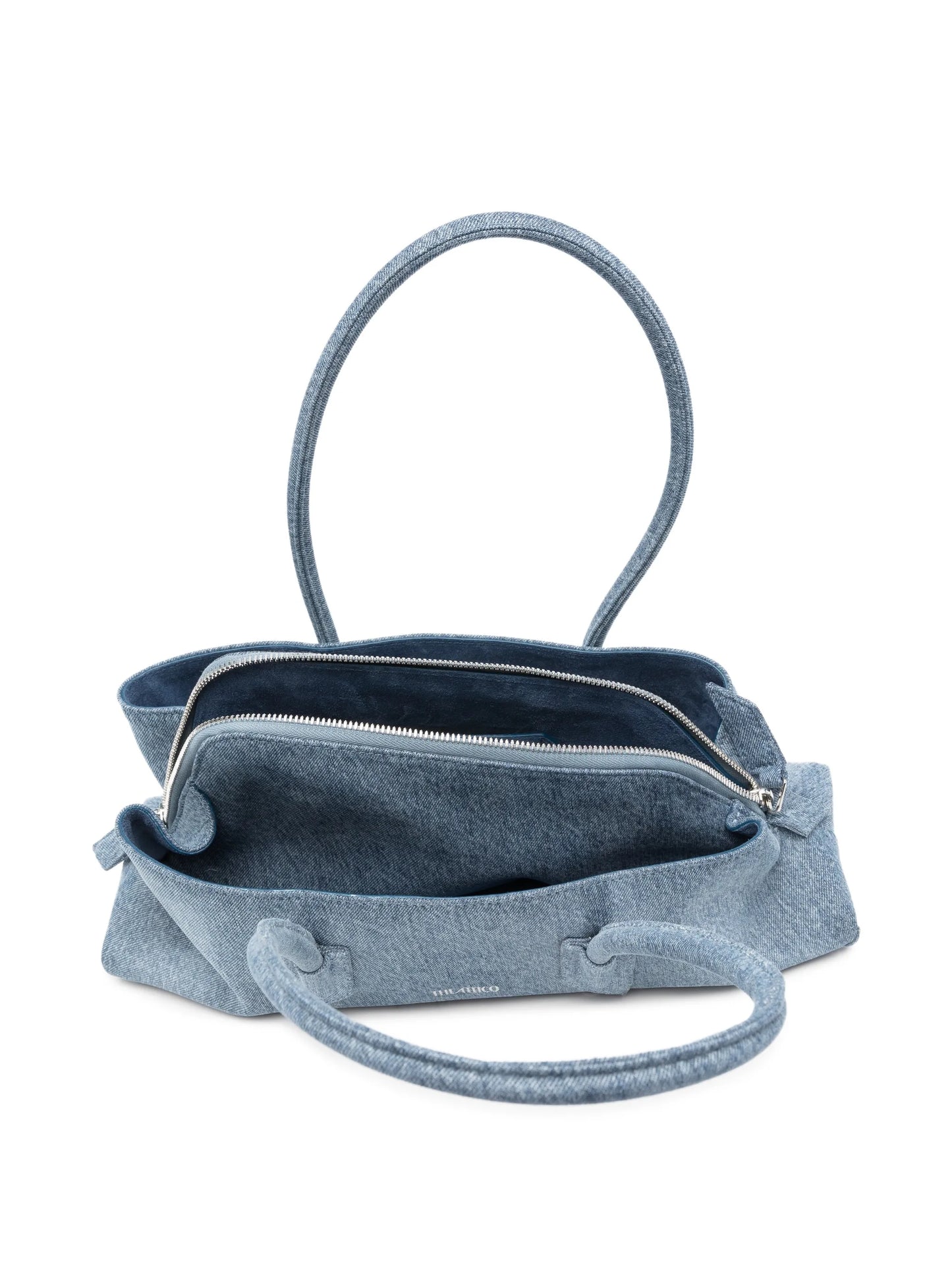 denim-effect shoulder bag