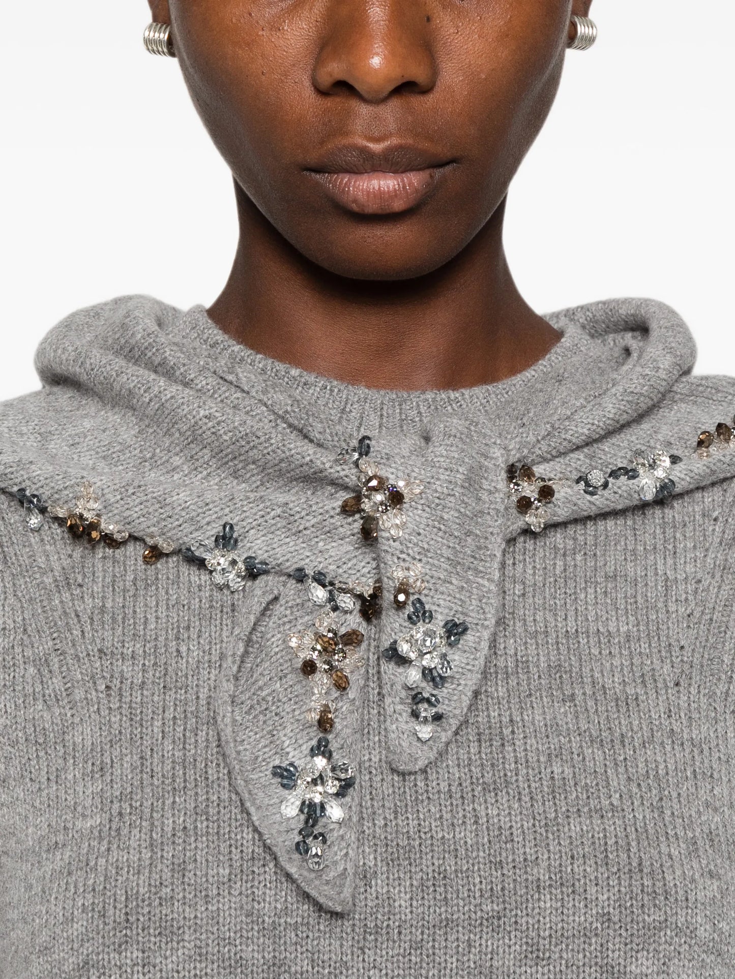 cashmere crew-neck sweater with scarf