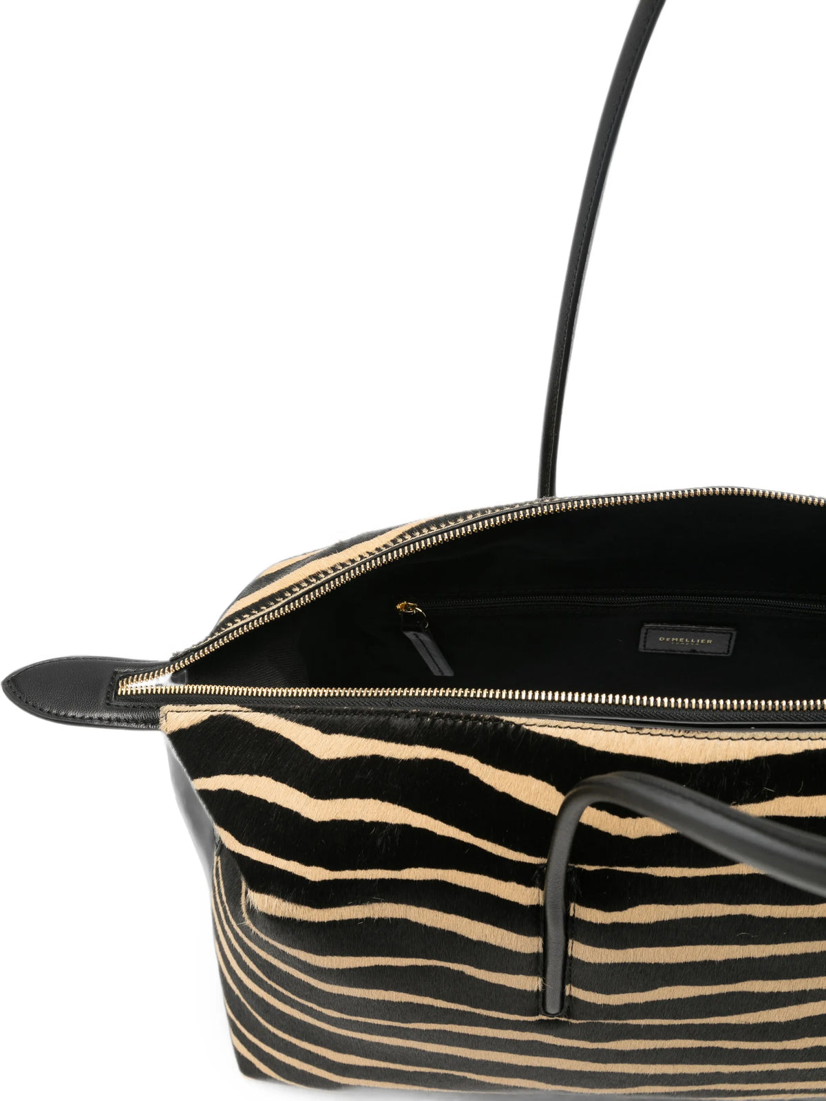 Stockholm zebra-print haircalf shoulder bag