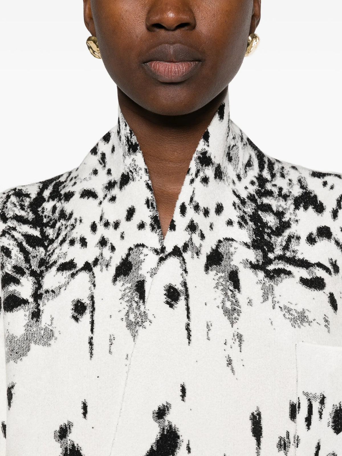 Lynx jacquard oversized coat