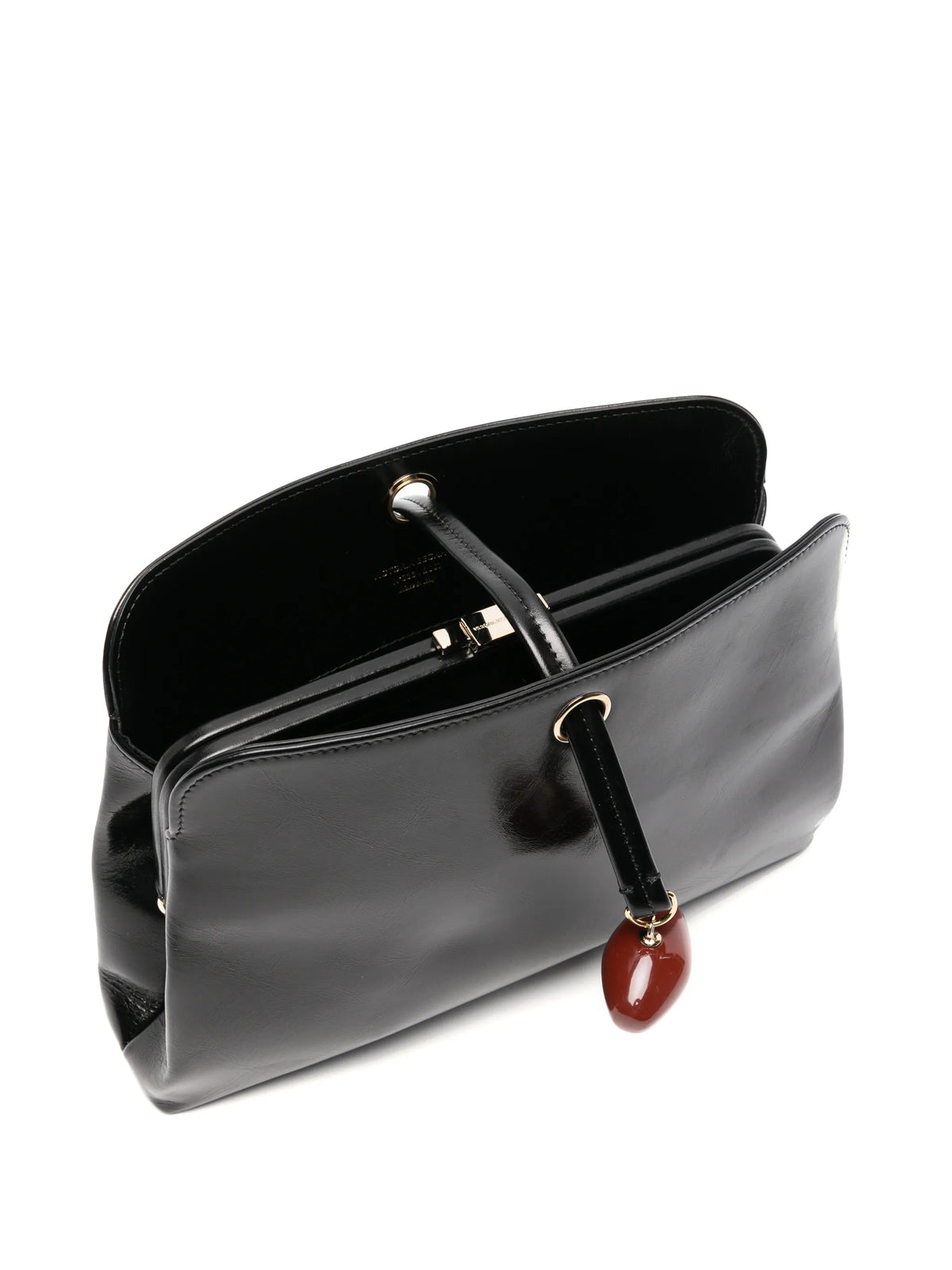 Kizette clutch black supple shine leather