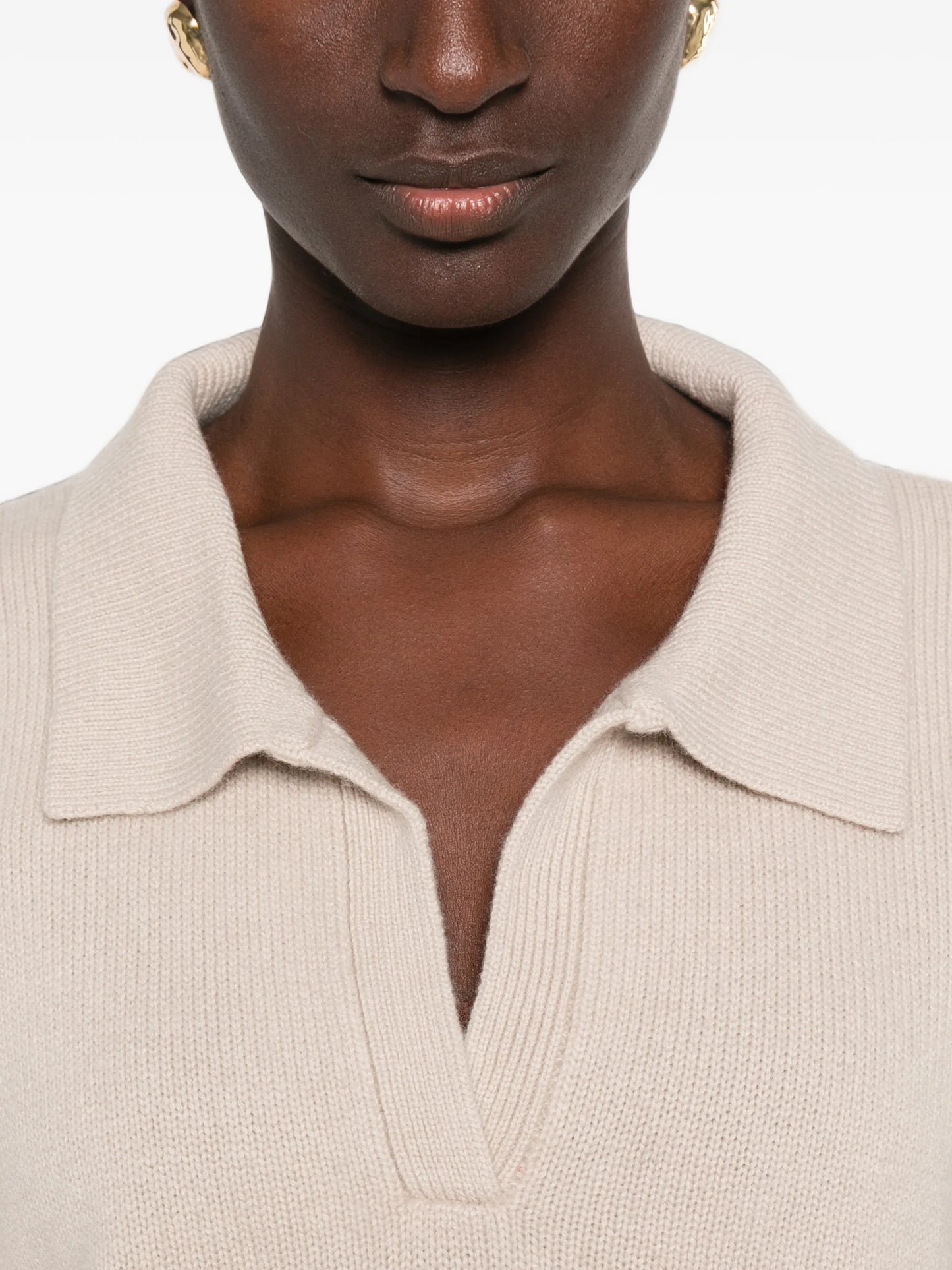 relaxed-fit polo sweater