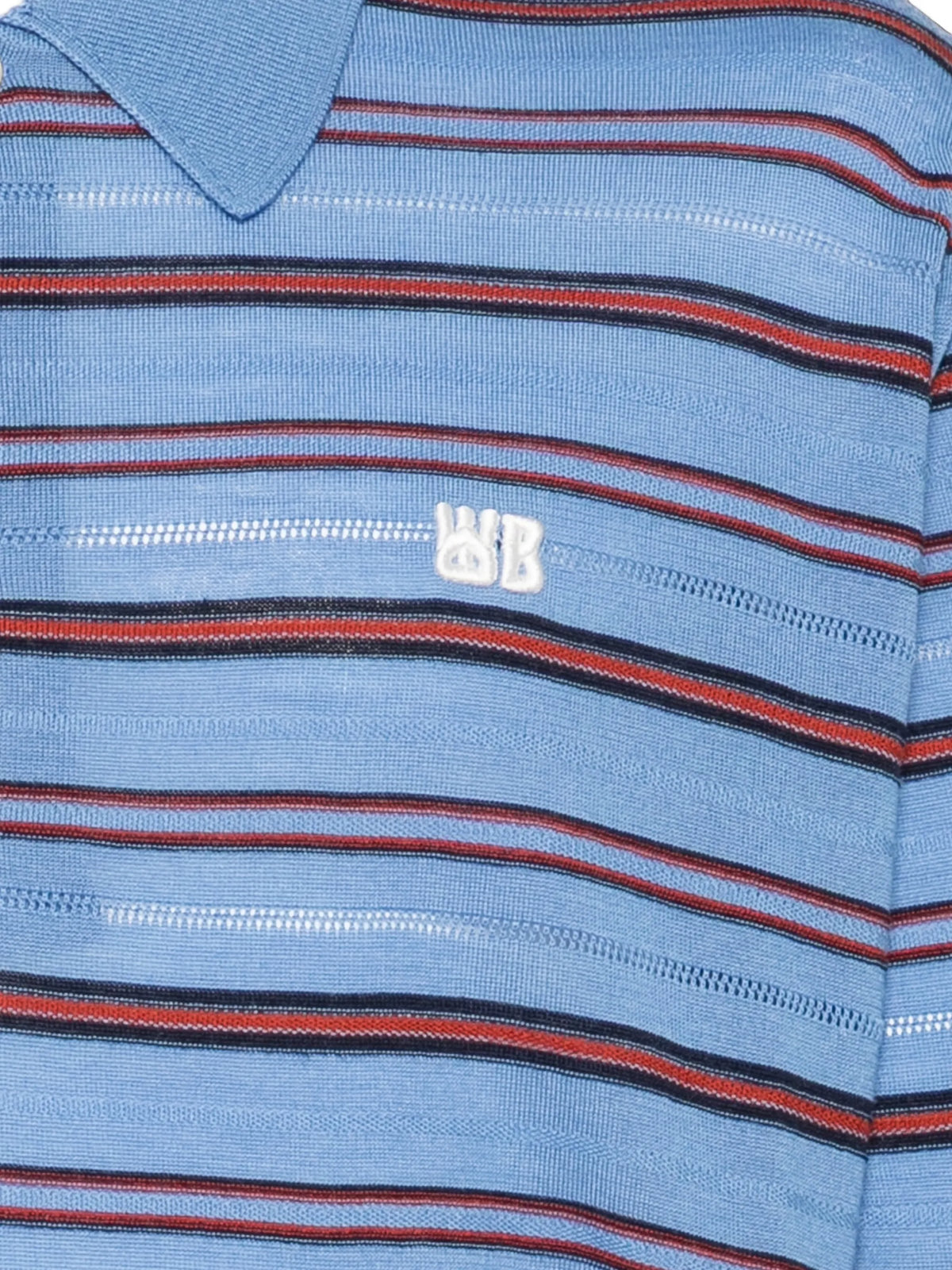 striped long-sleeve polo shirt