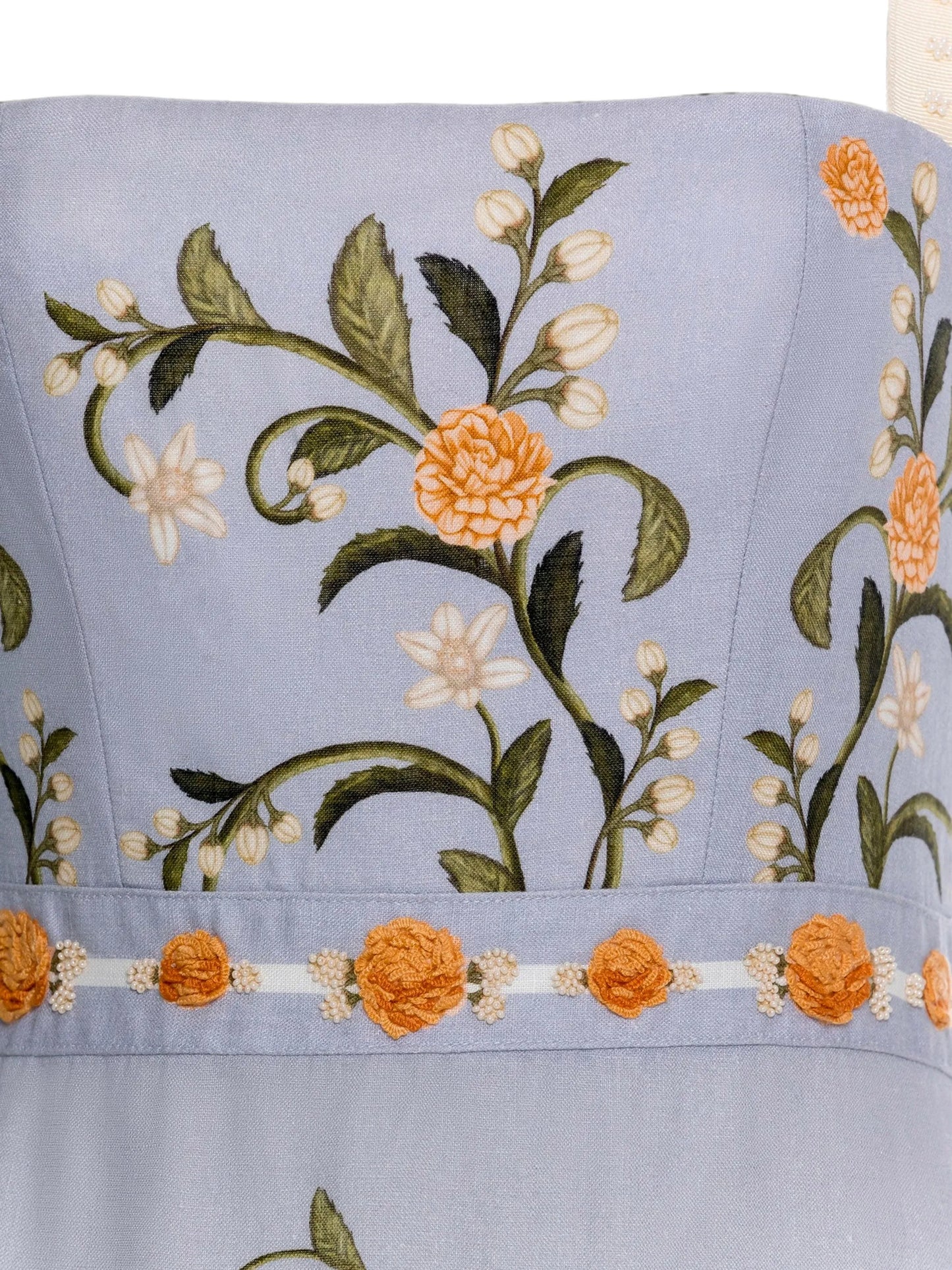 Lima embroidered linen maxi dress