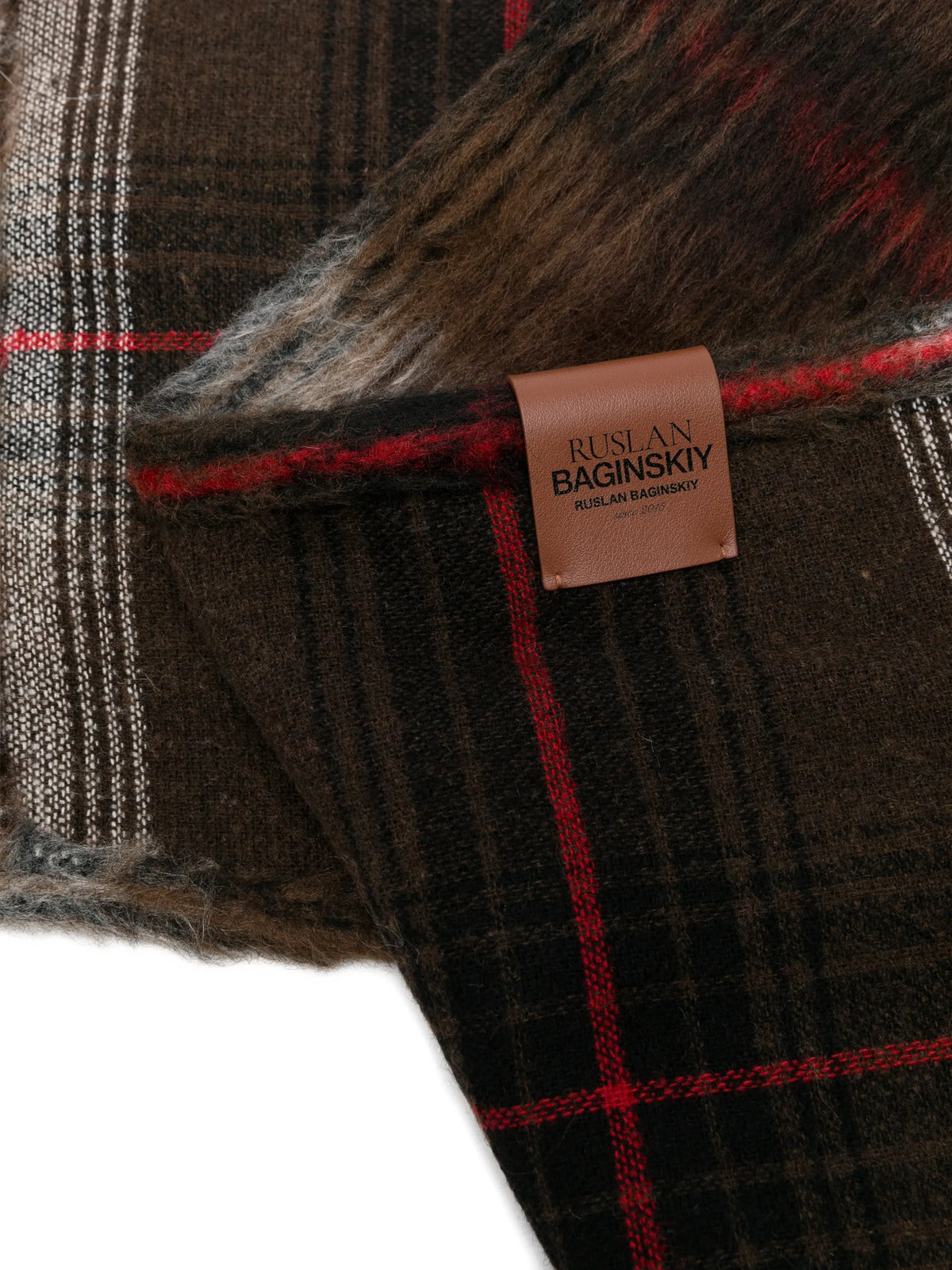checked hooded scarf