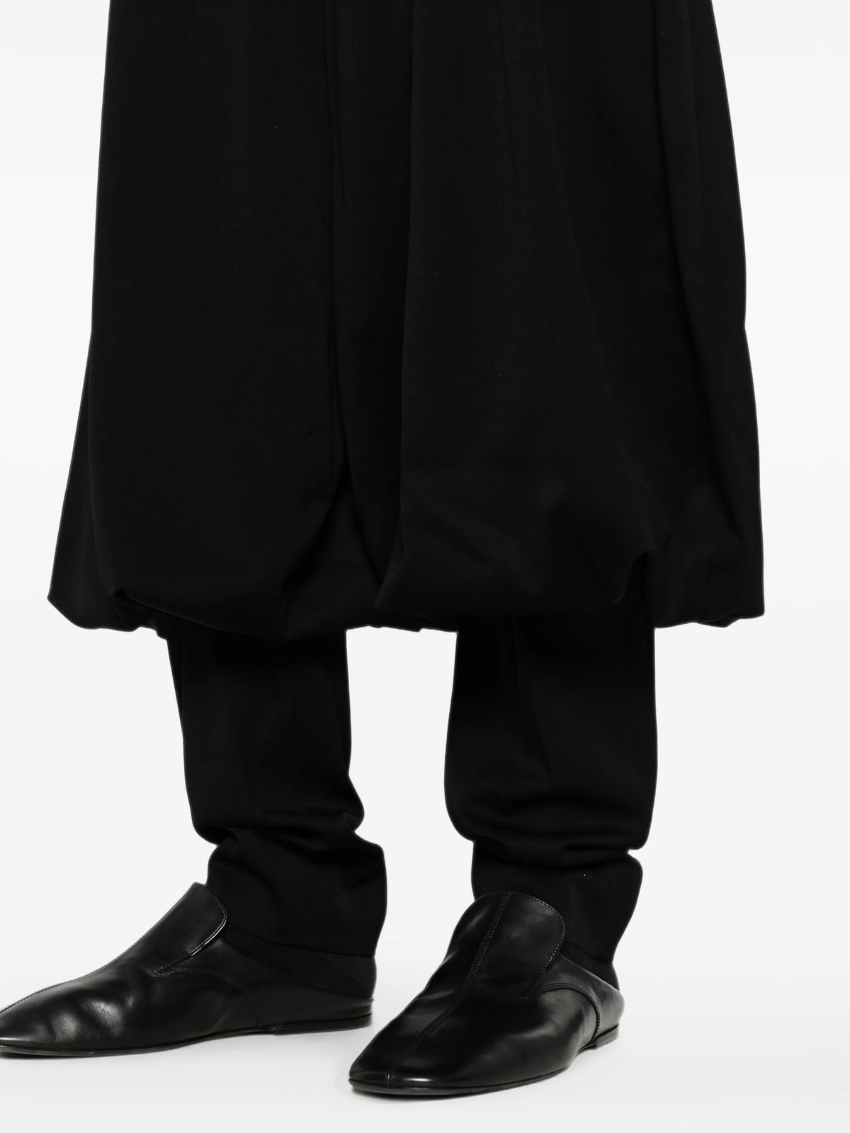 layered draped trousers
