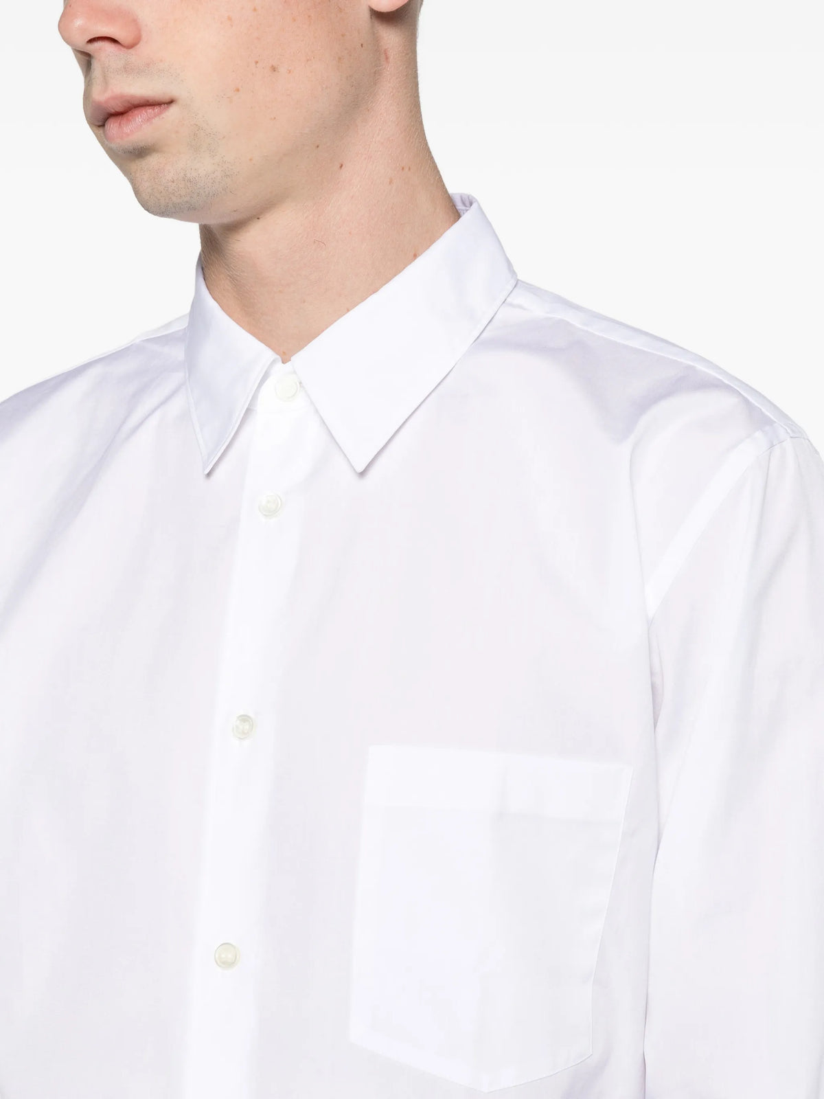 Core cotton long-sleeve shirt white