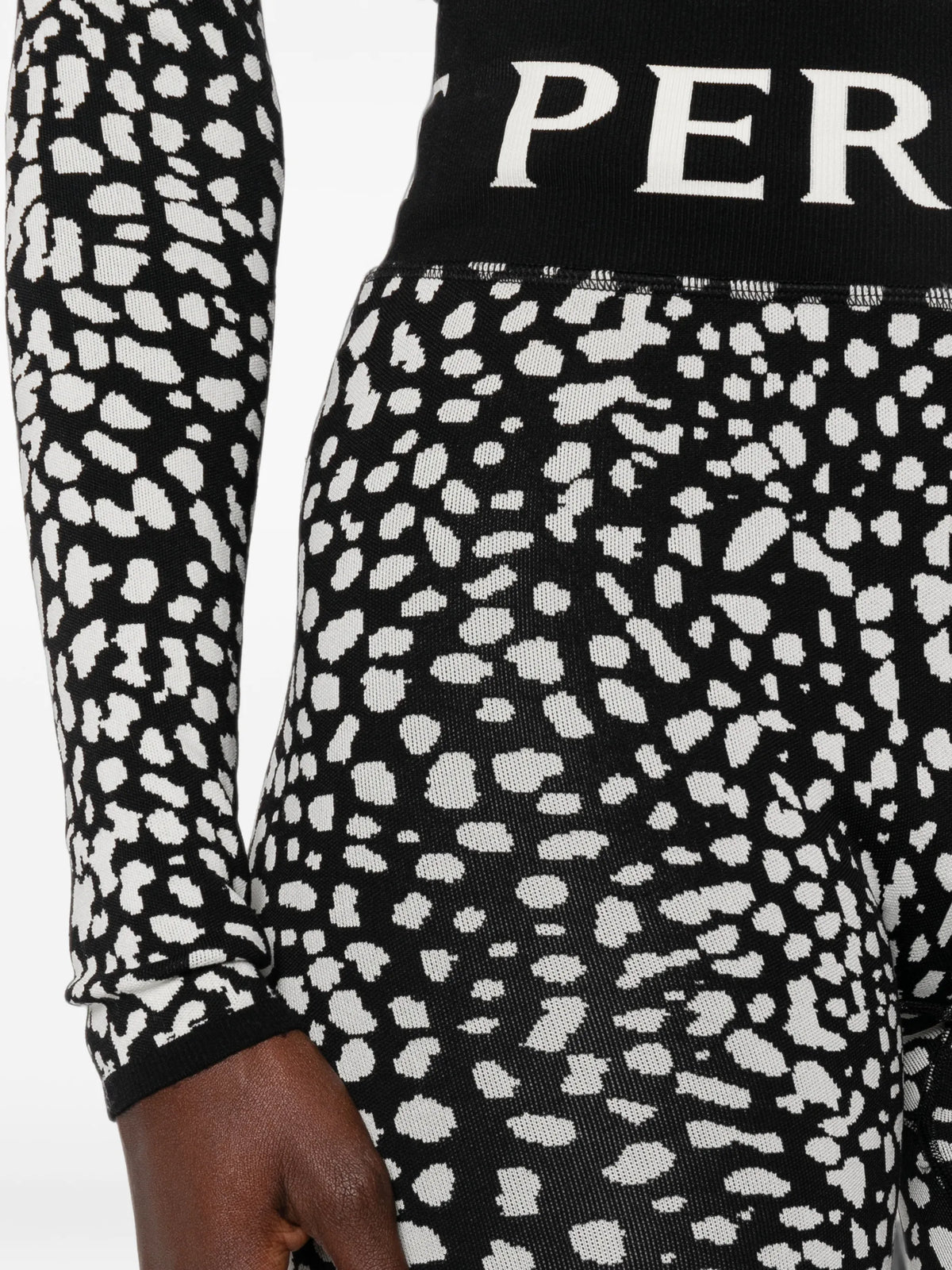 leopard-print jacquard leggings
