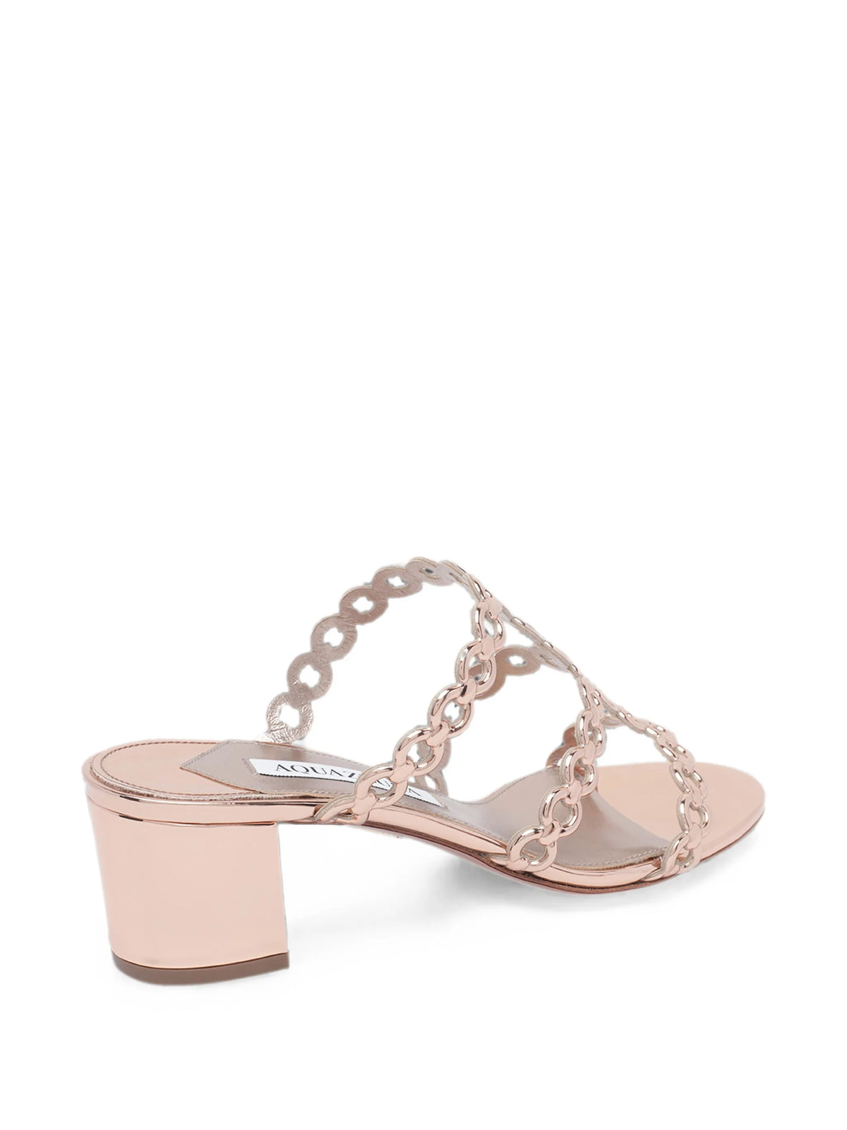 intertwined-chain block-heel sandals