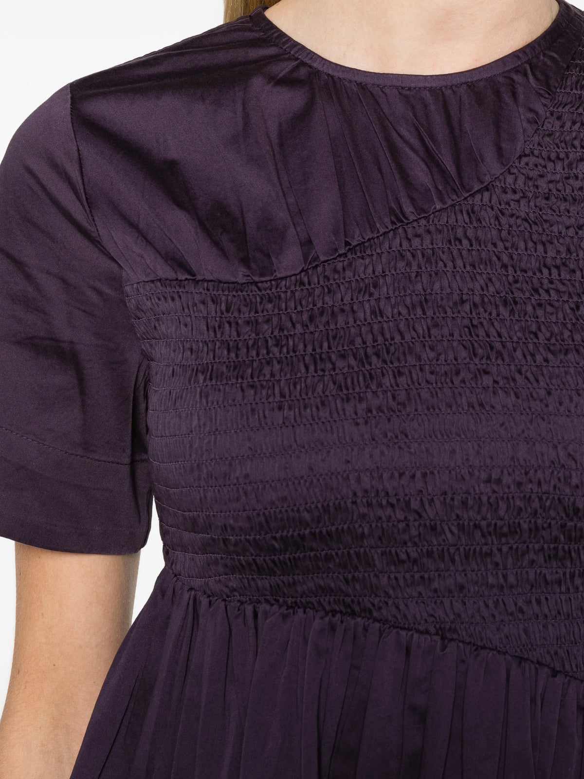 Emmy shirred top - plum