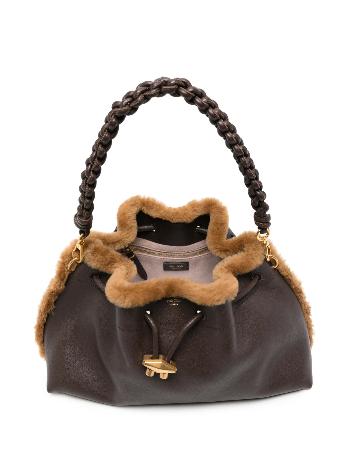 Bon Bon EW shearling-trim shoulder bag