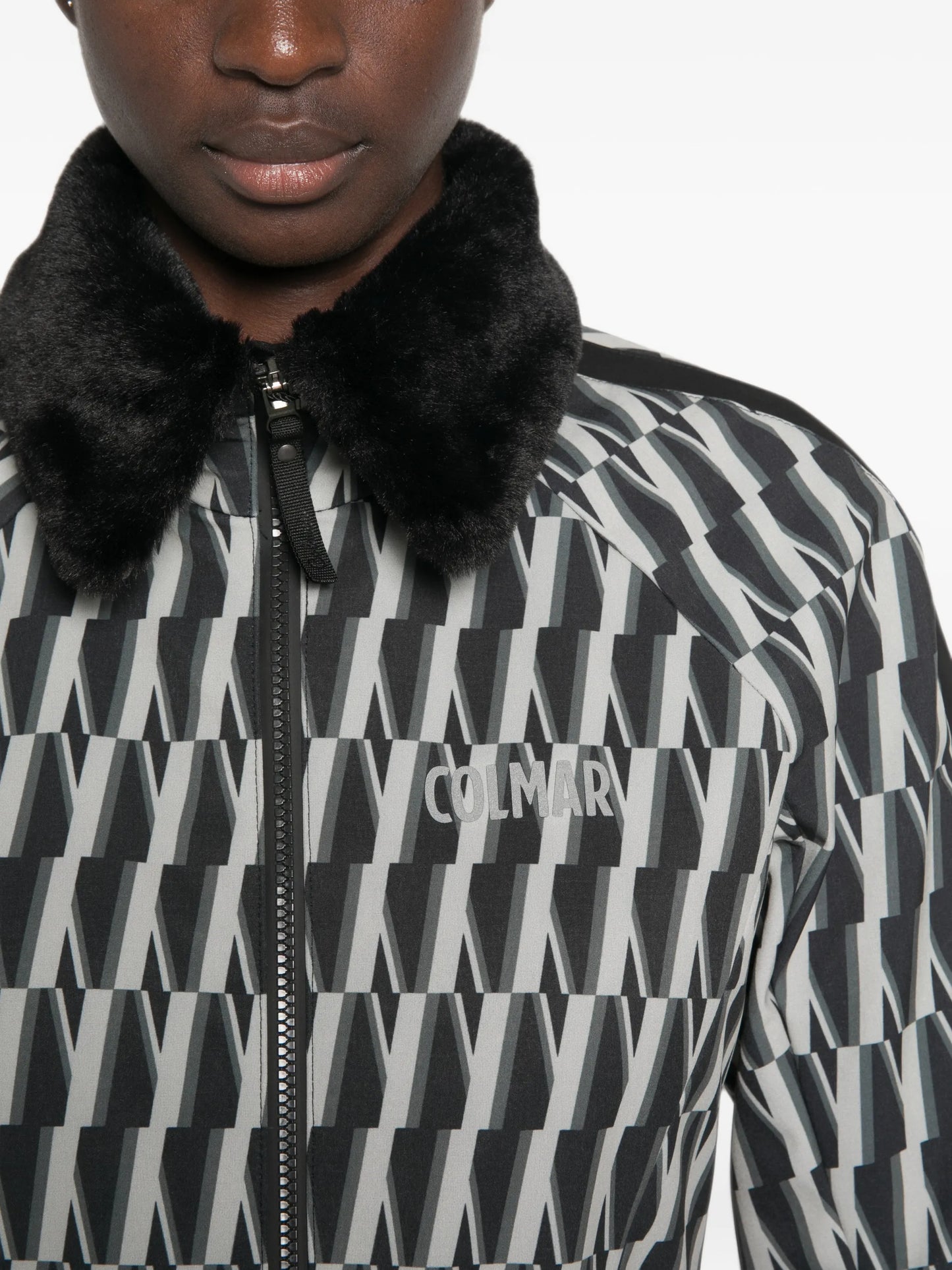 printed belted ski suit