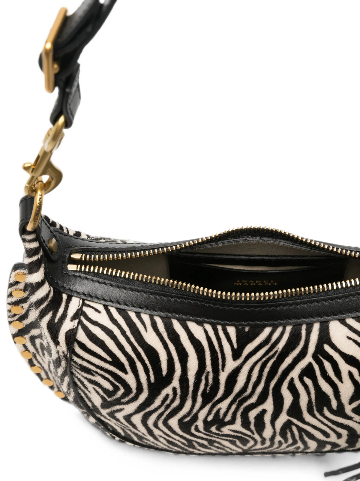 Oskan Moon zebra-print pony-hair crossbody bag