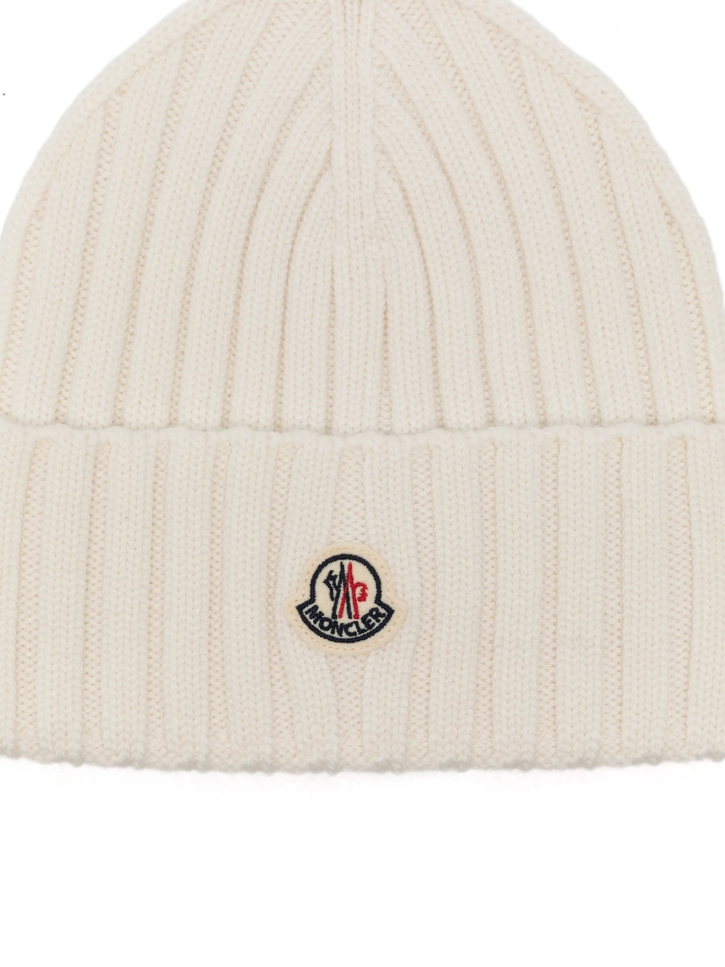 logo-patch ribbed-knit beanie hat