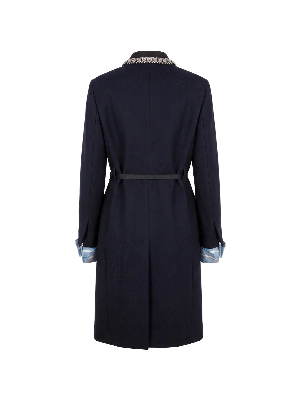 single-breasted embroidered double wool coat