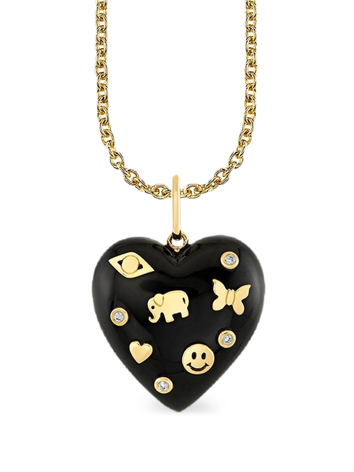 onyx Icon heart necklace