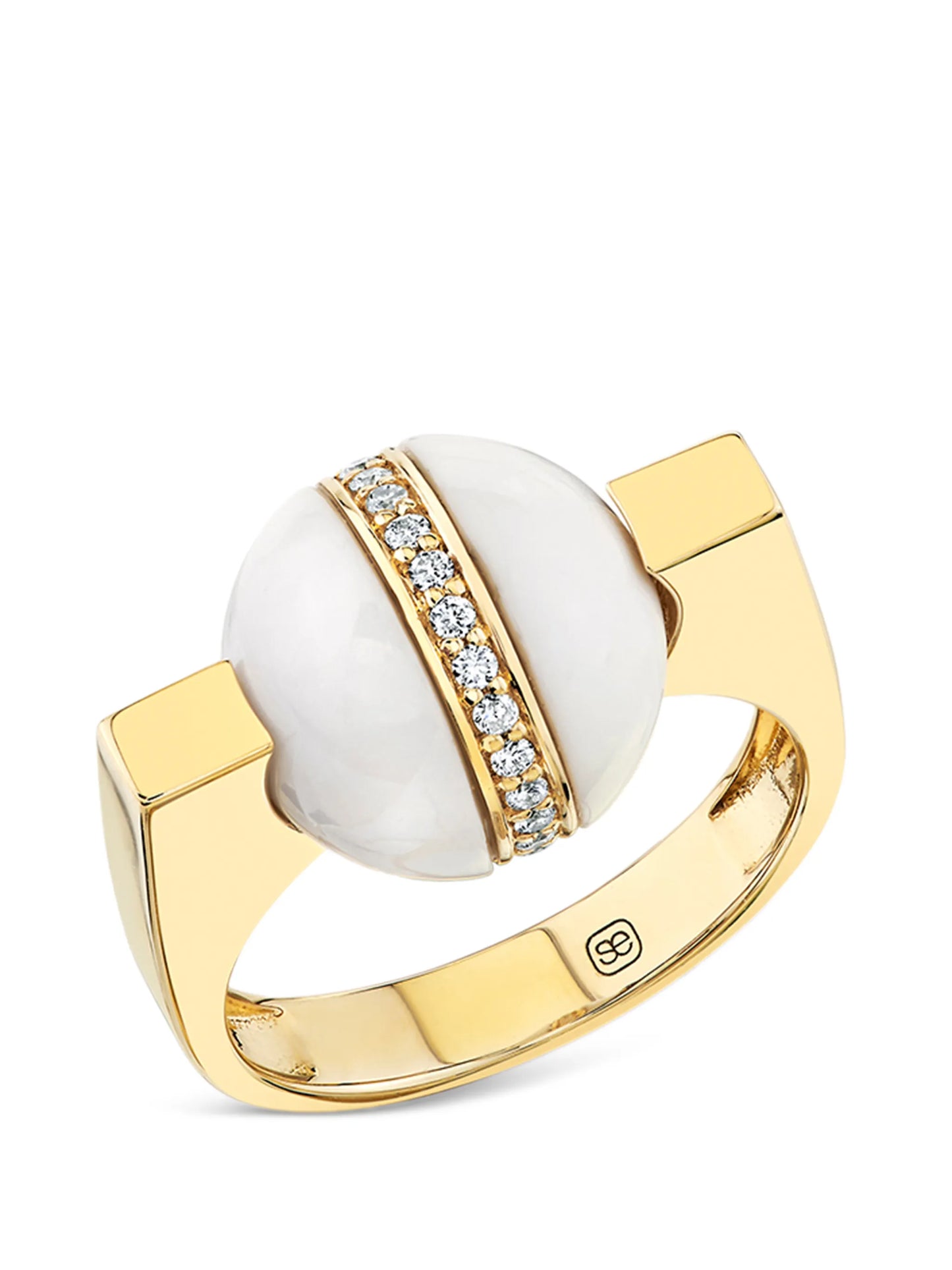 diamond pavé bead rolling ring