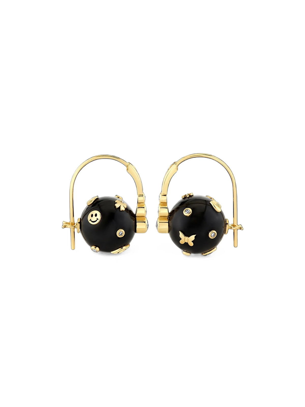 onyx and diamond earrings