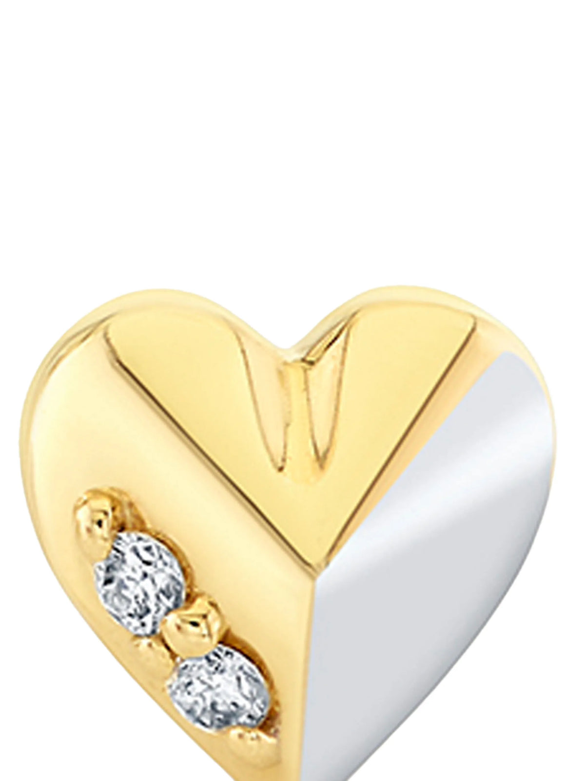 Pyramid Heart diamond and stud earrings