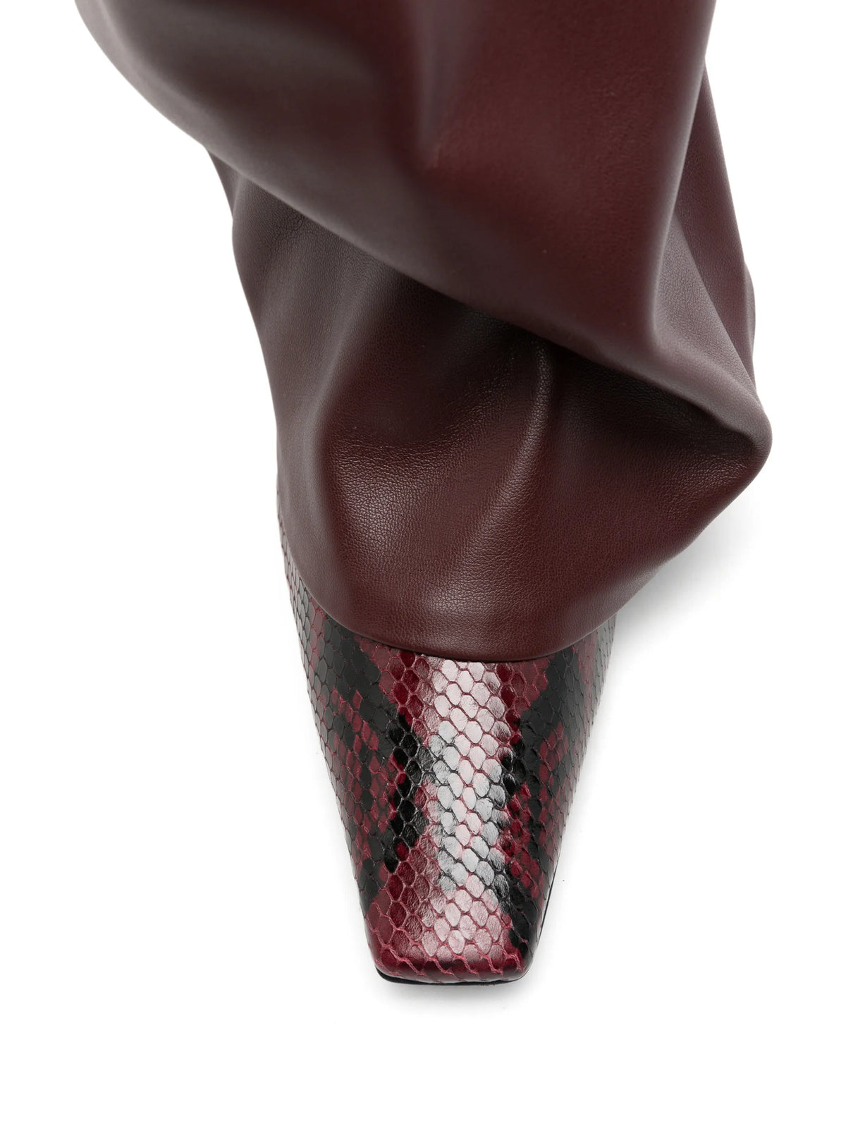 Robin snakeskin-effect thigh-high boots