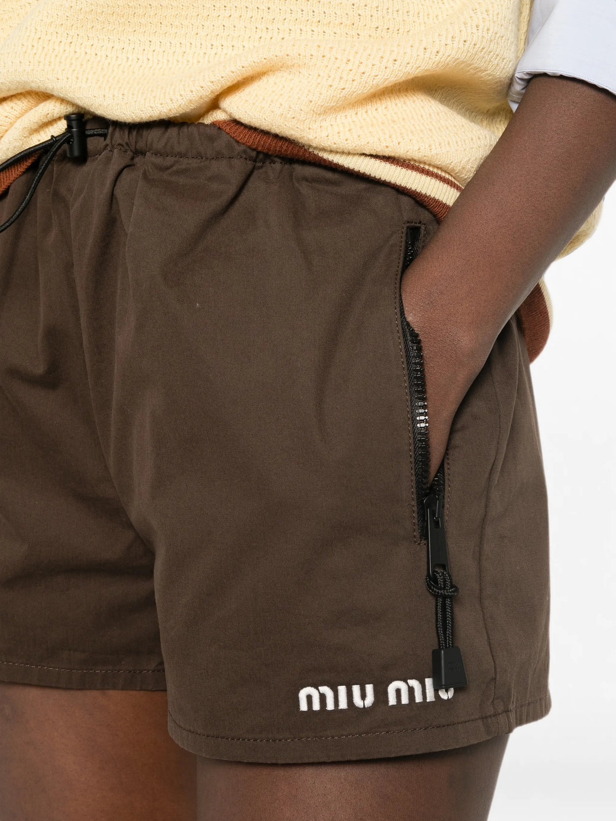 washed gabardine shorts
