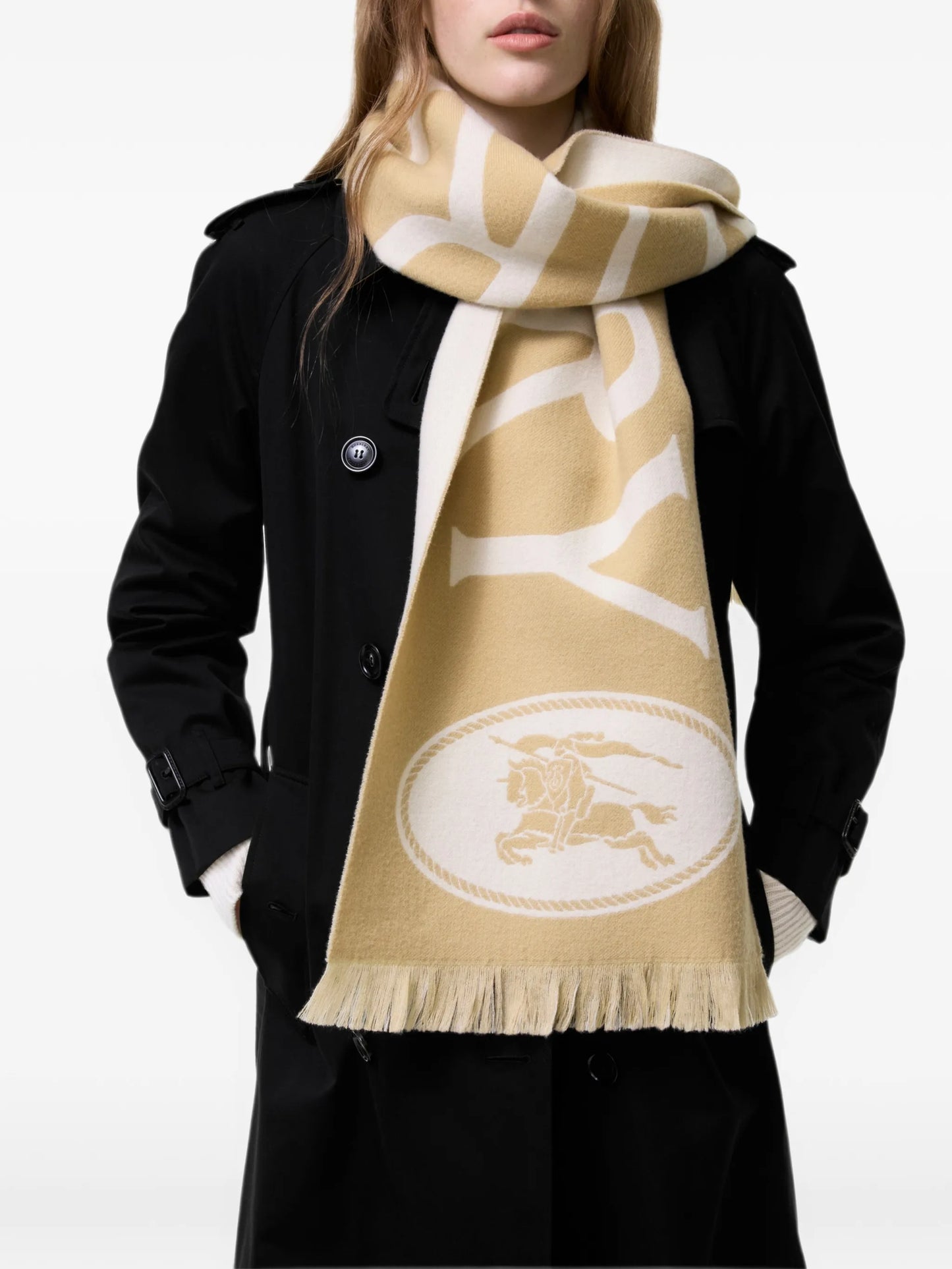 logo wool scarf