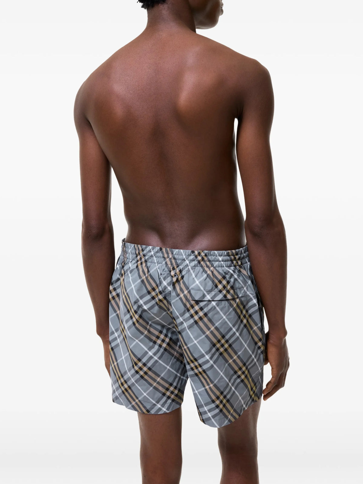 check swim shorts