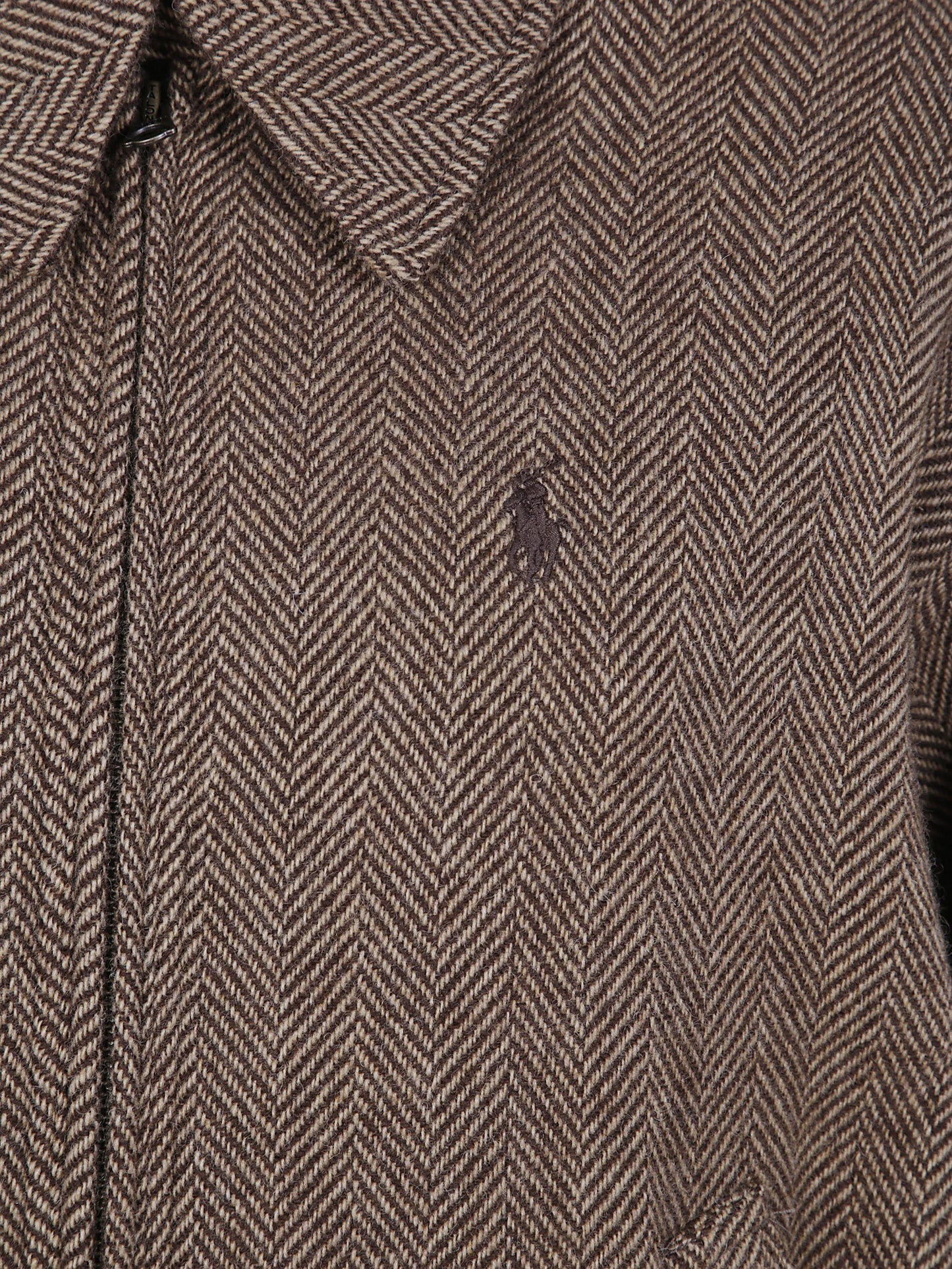 herringbone-pattern wool jacket