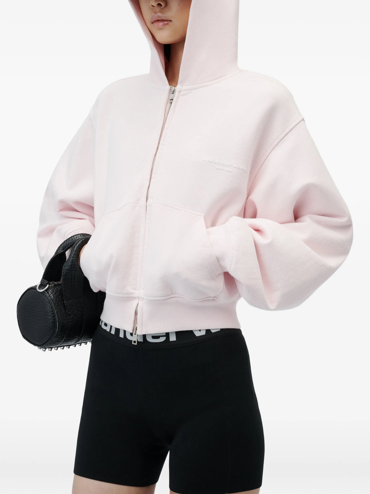 logo print zip-up hoodie