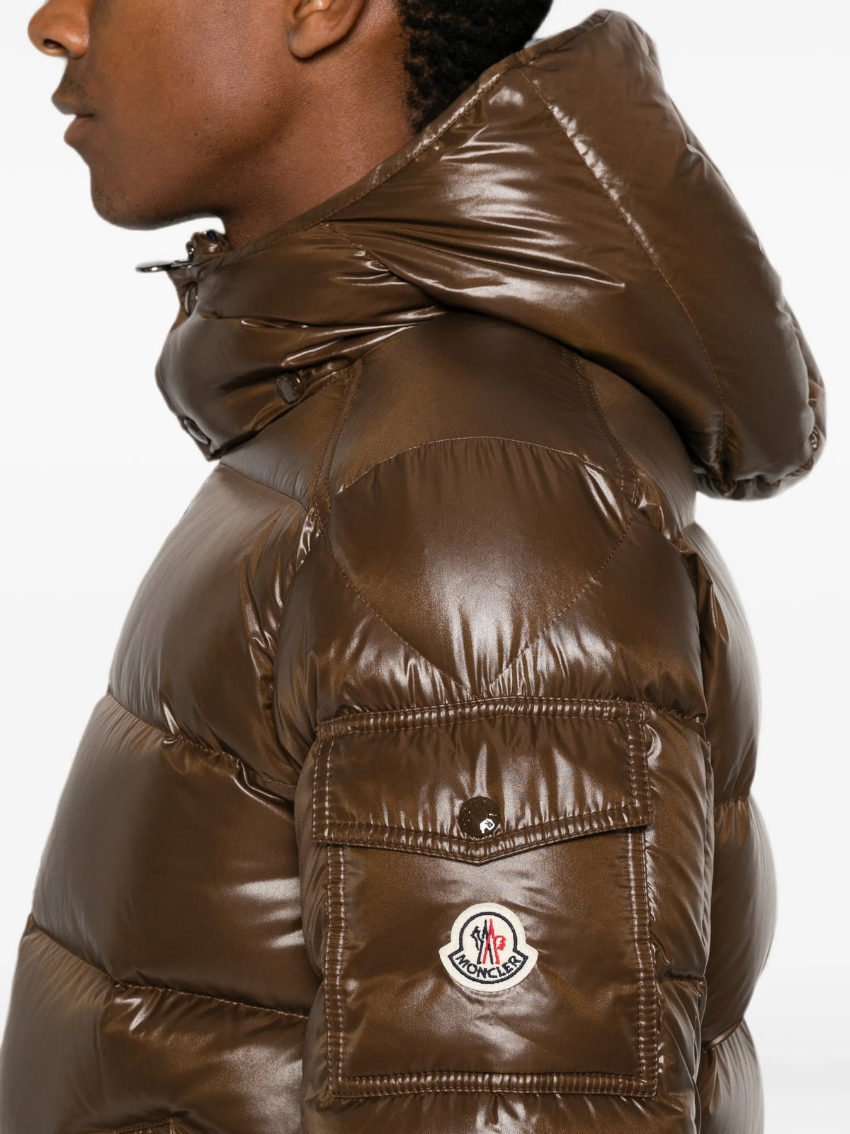 Maya hooded short down jacket