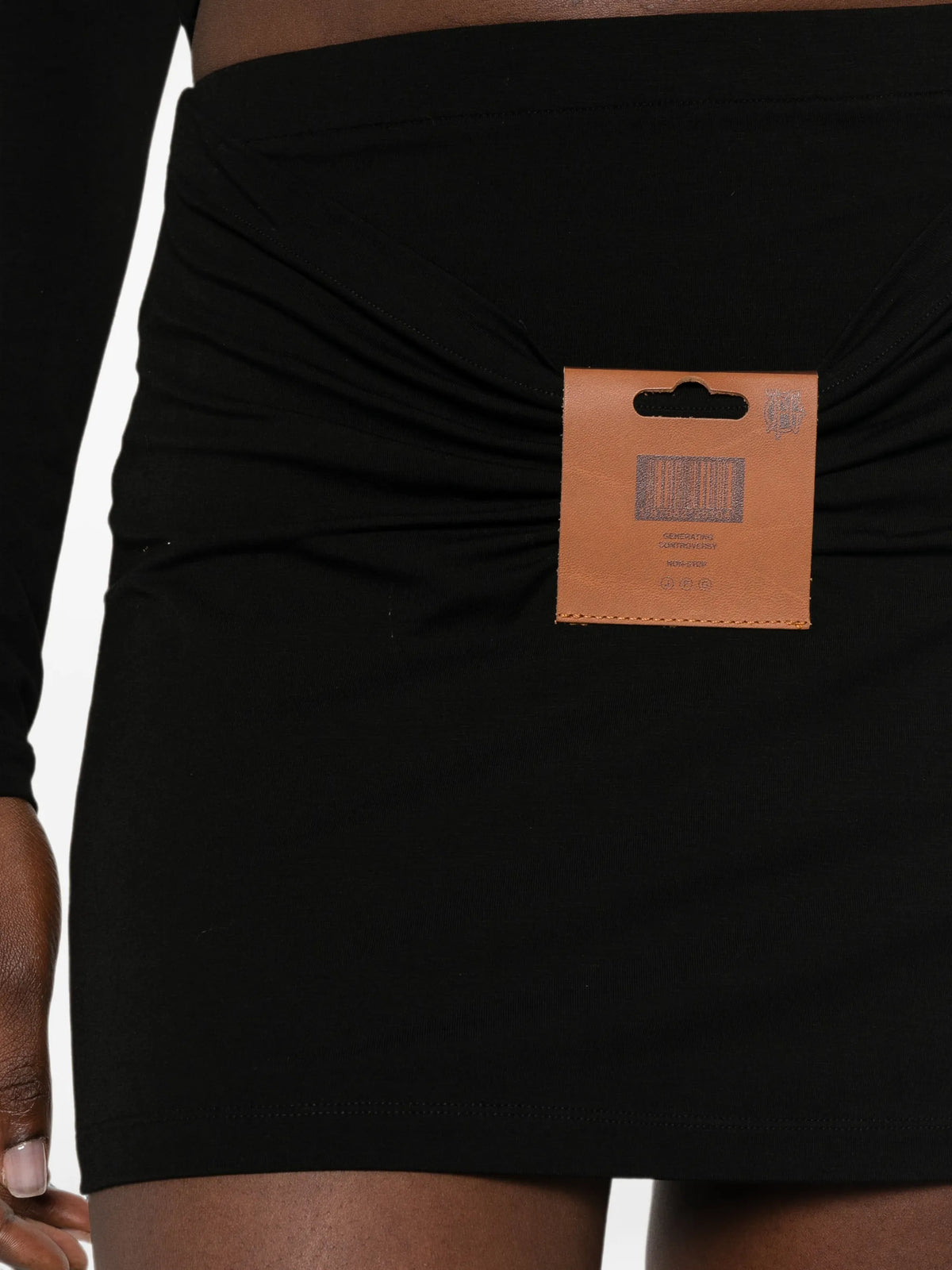 gathered logo-patch mini skirt