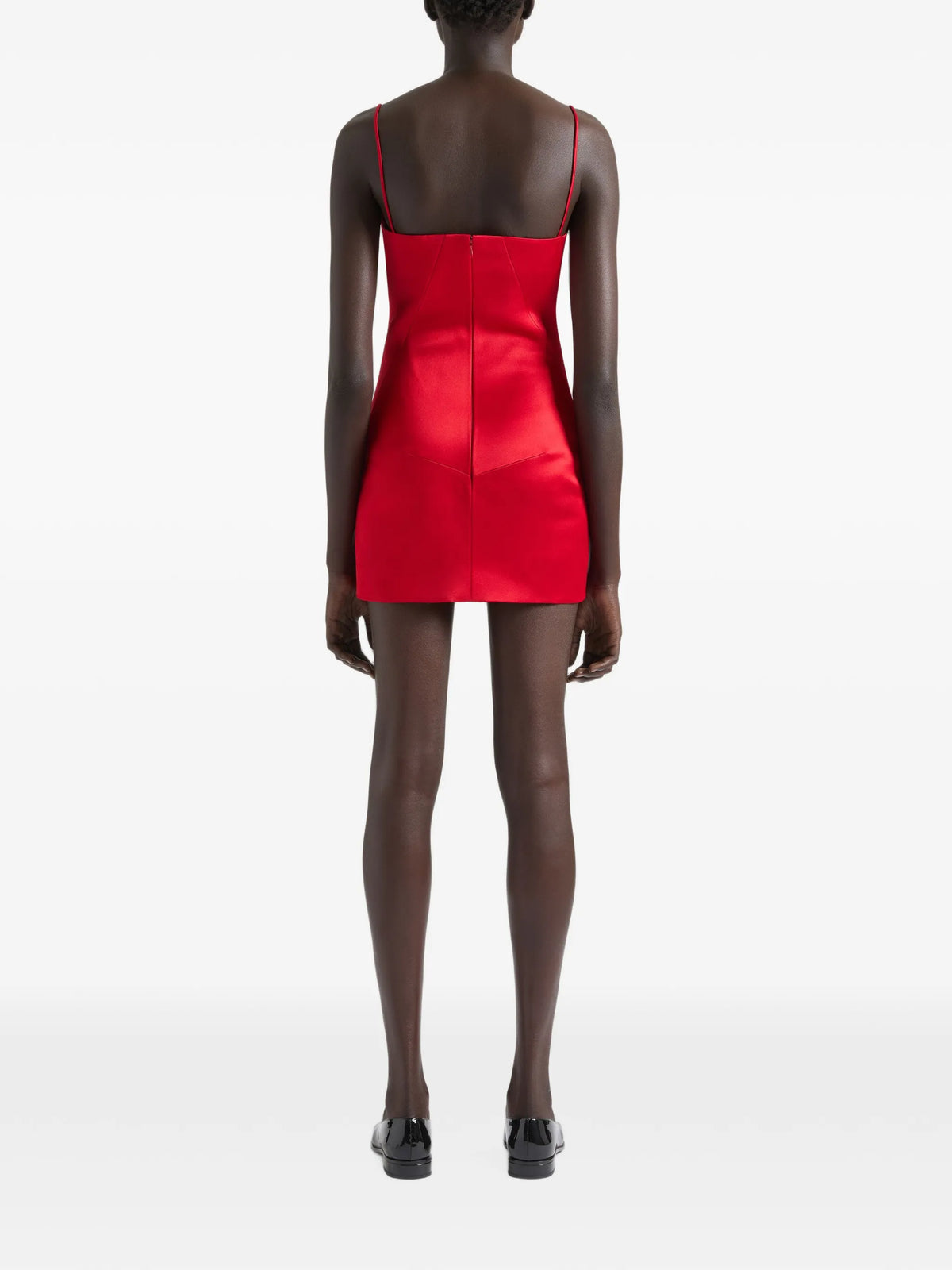 sliced mini dress in satin