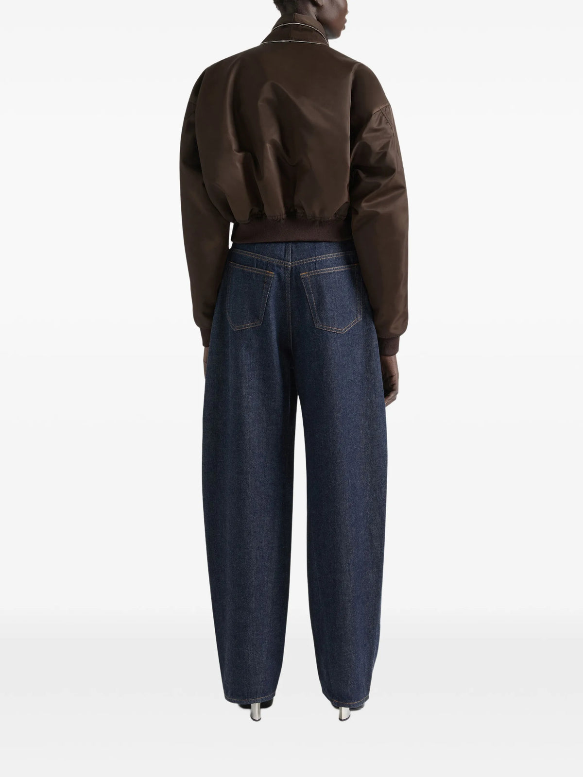 bomber with zipped shawl collar in nylon