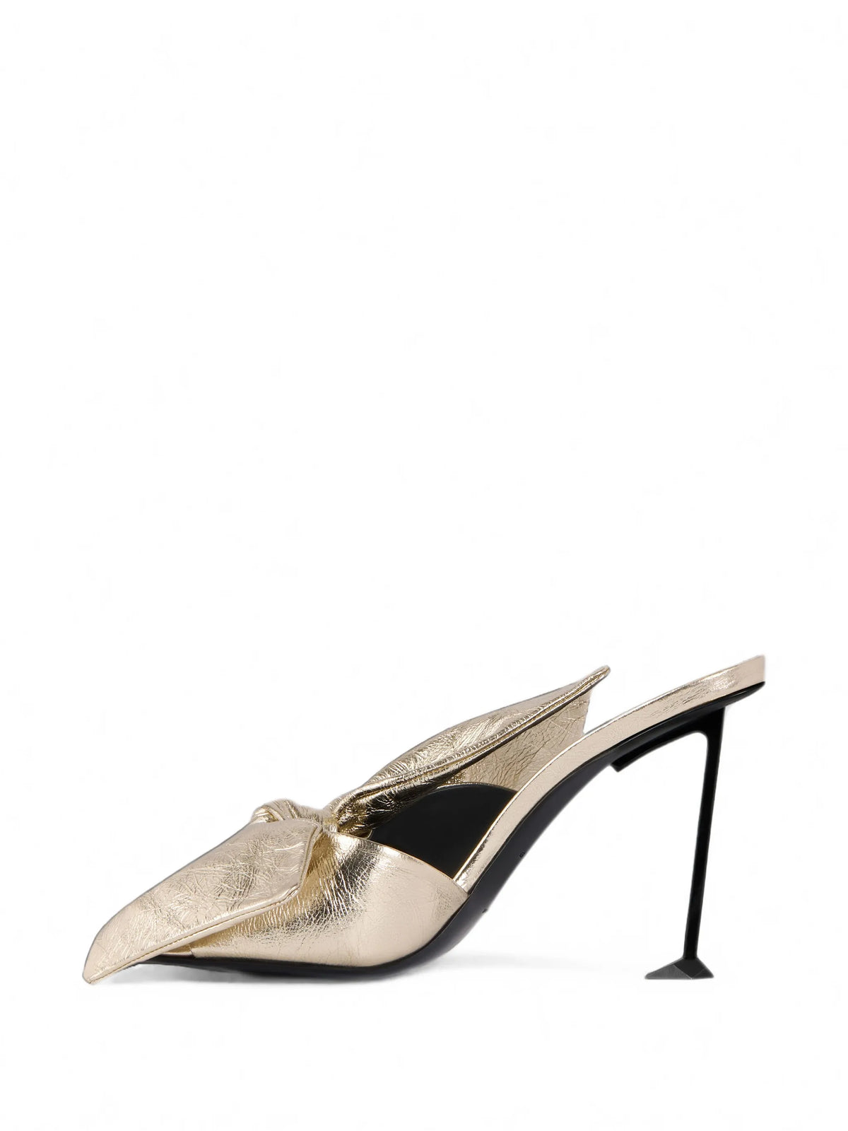 boudoir heeled mules in metallic leather