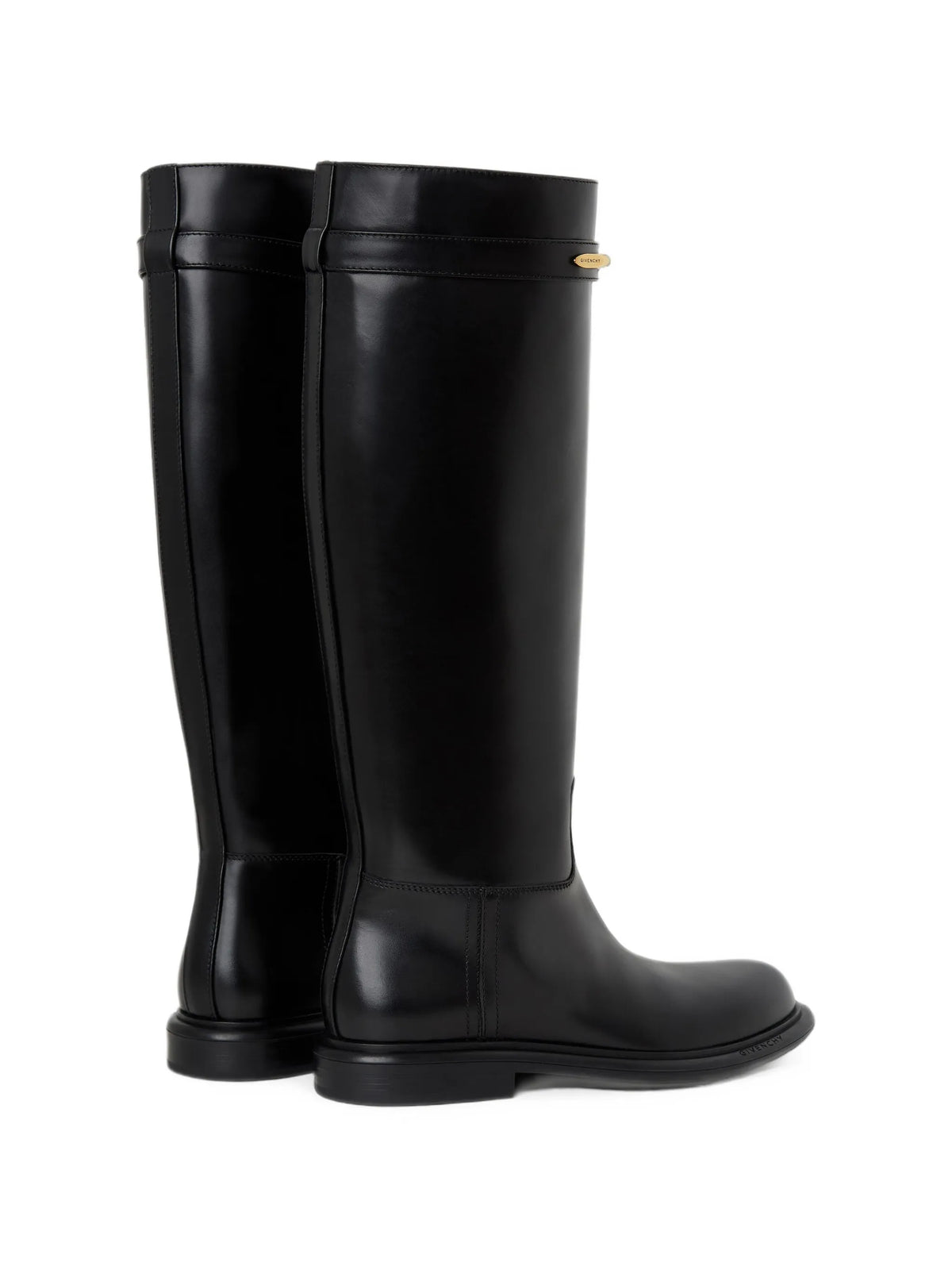 pinch flat boots in leather
