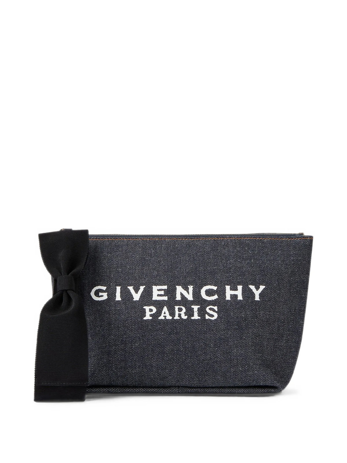 small givenchy pouch in denim with bow