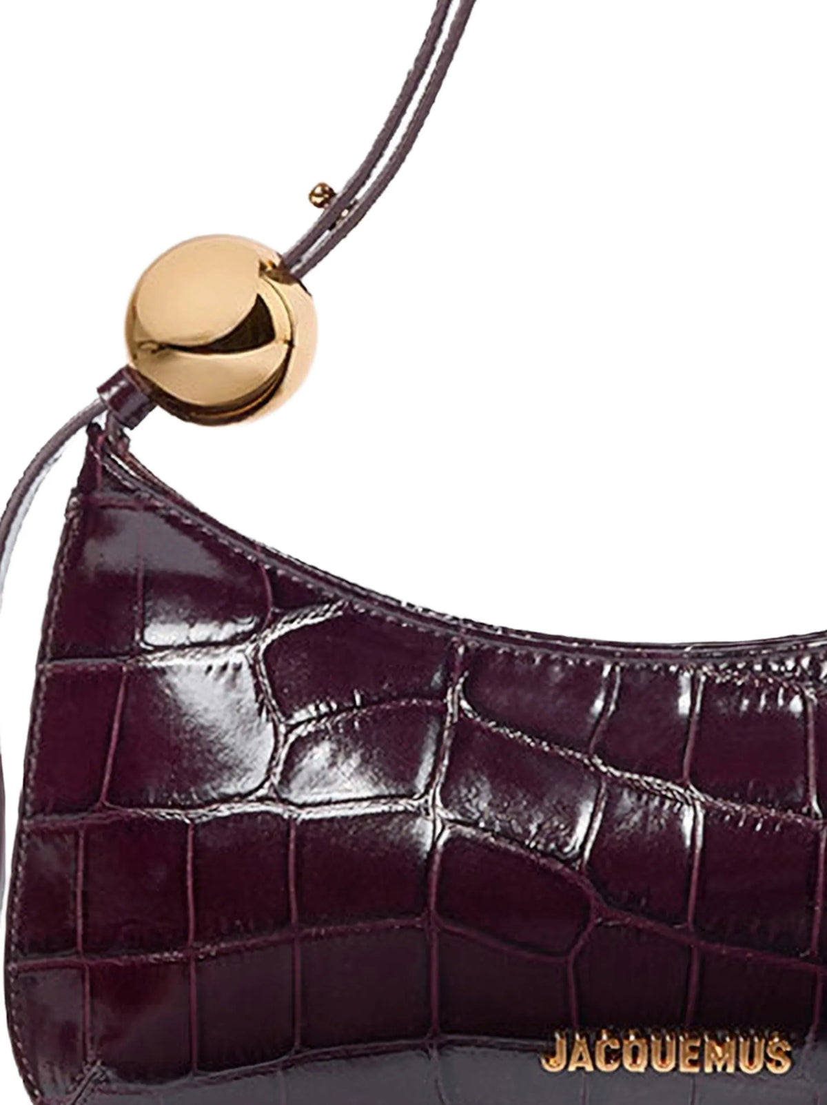 croc-effect leather shoulder bag