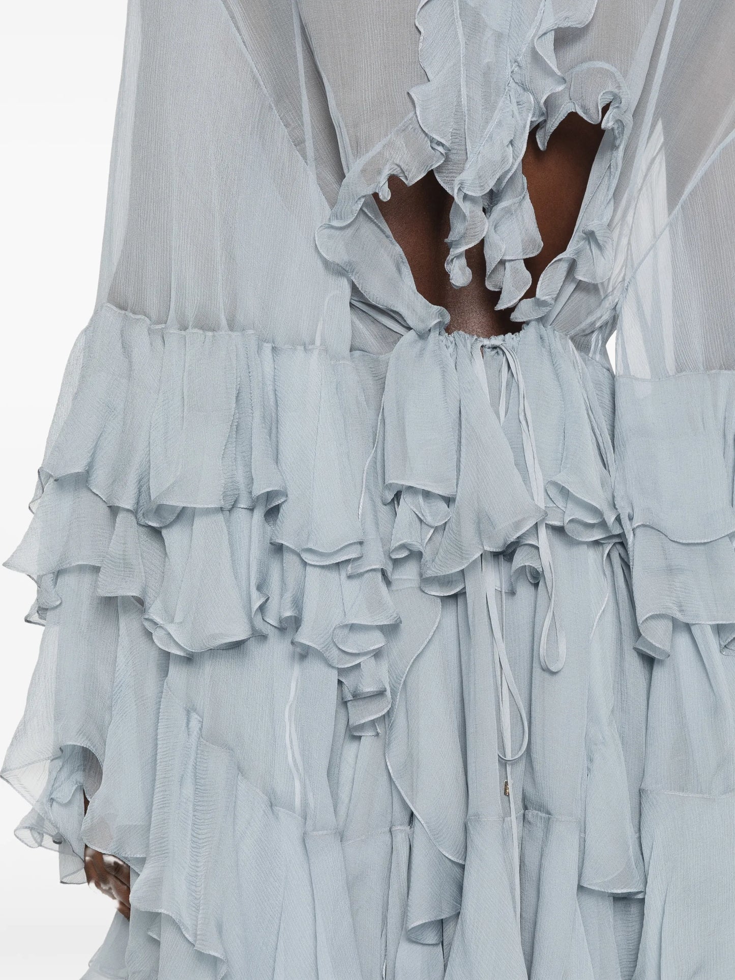 ruffled silk mini dress