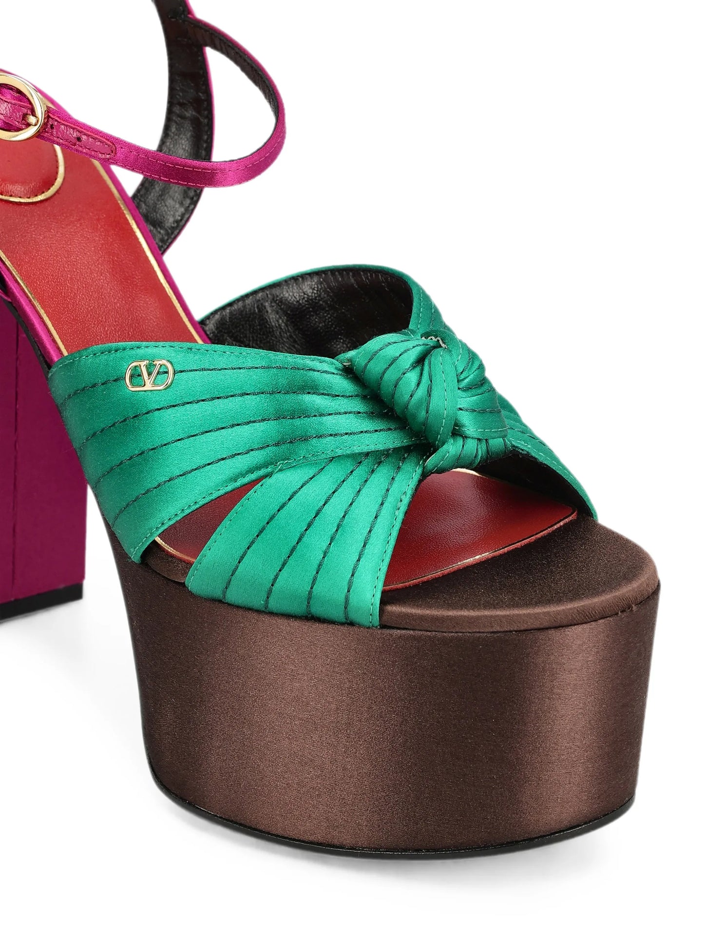 sandals with Crasher platform in satin 125mm