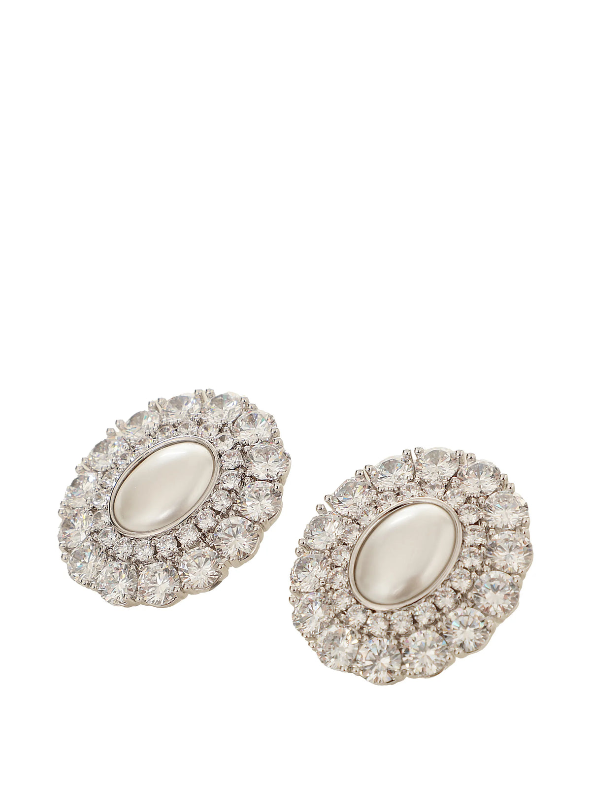 crystal-embellished oval earrings