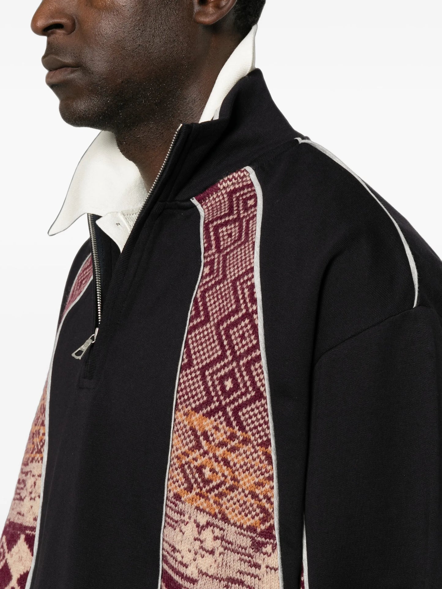 patterned quarter-zip sweatshirt
