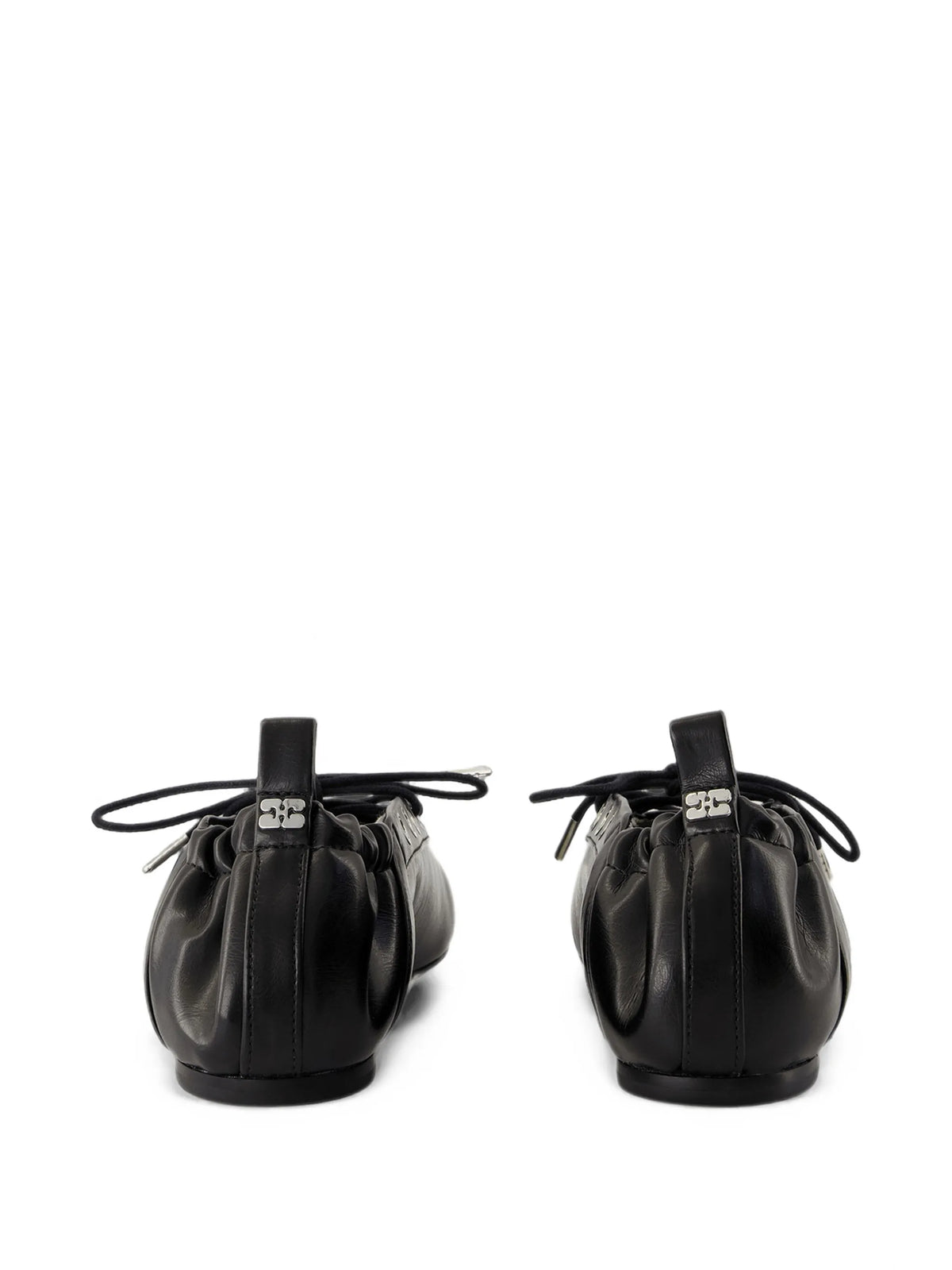 eyelet-embellished lace-up ballet flats