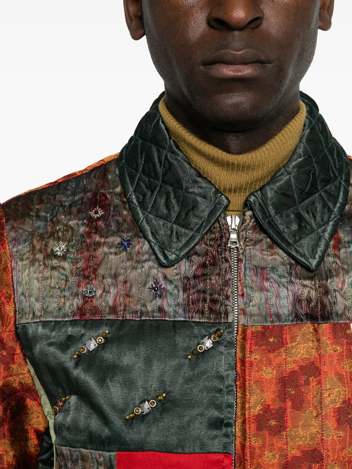 patchwork embellished jacket