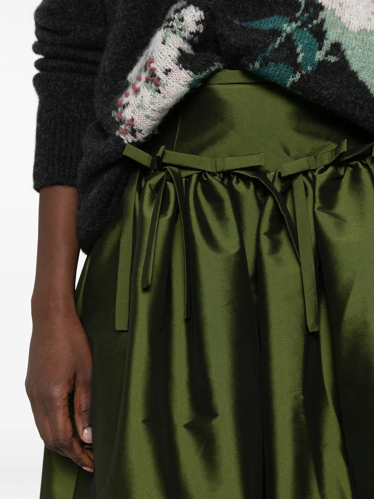 Oscar bow-detailed midi skirt