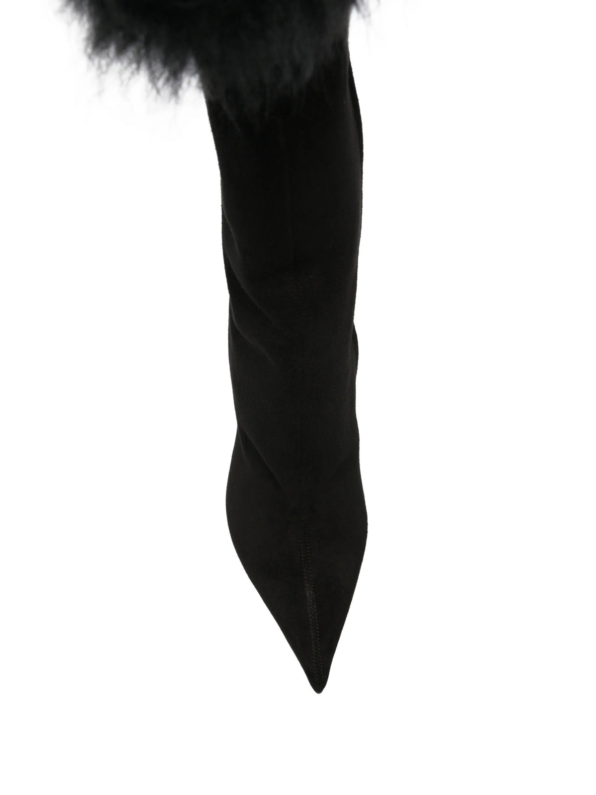 Lidia suede fur long boots black