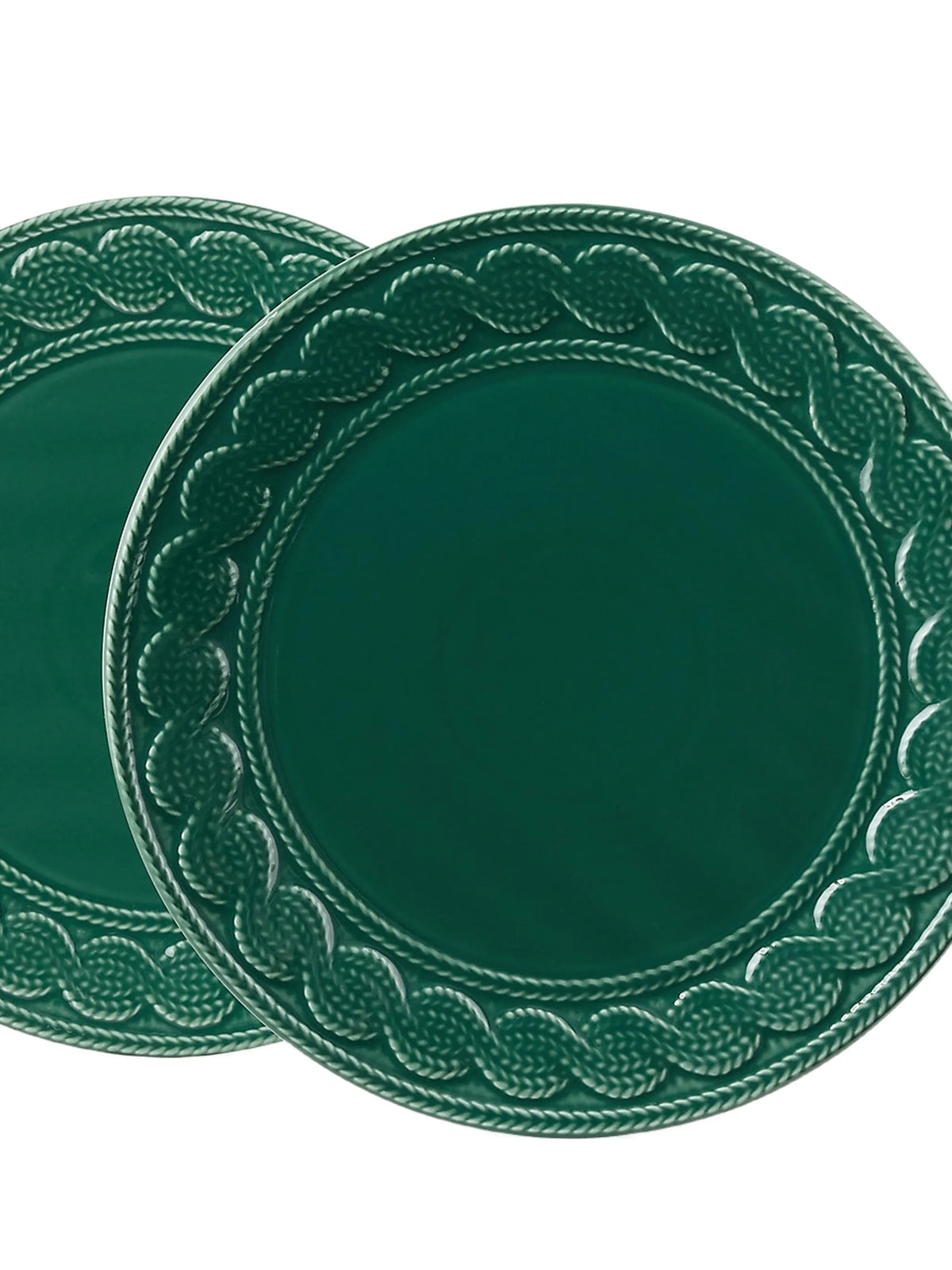 cable-knit dessert plates (set of two)